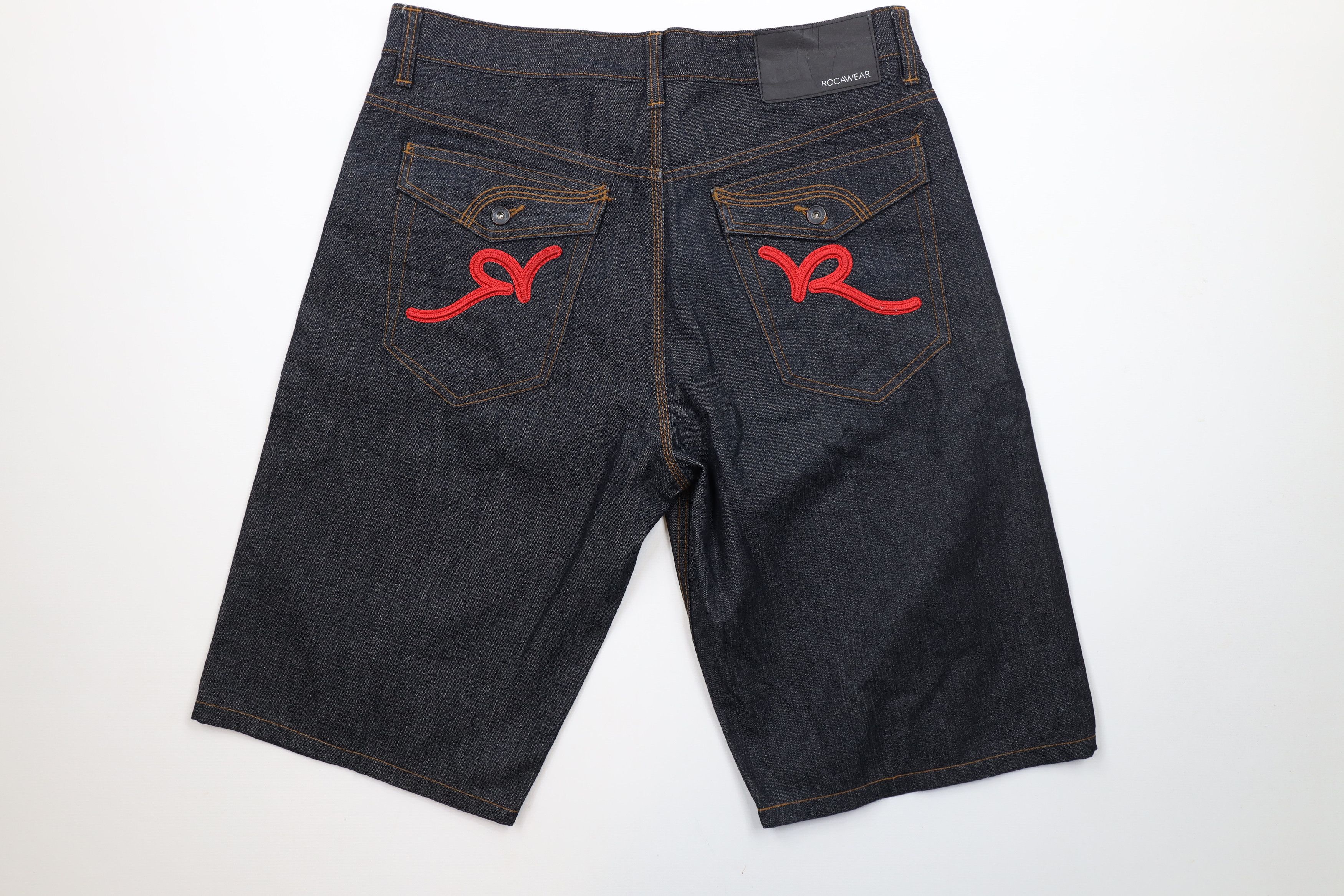 Rocawear × Vintage Vintage 90s Y2K Rocawear Fit Denim Jean Shorts Jorts Black Size US 36 / EU 52 - 7 Thumbnail