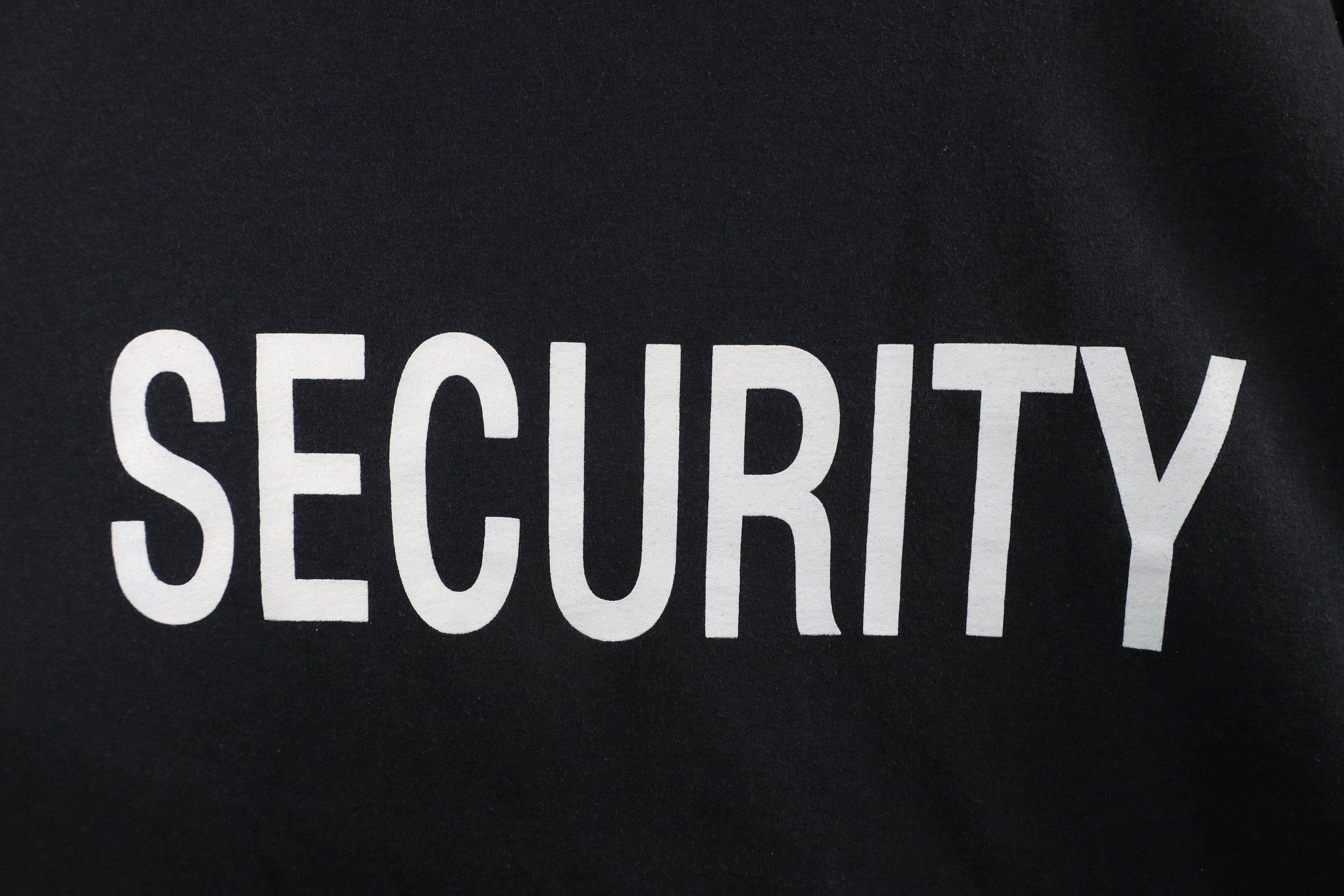 Vintage Vintage 90s Streetwear Spell Out Security T-Shirt Black USA Size US XXL / EU 58 / 5 - 4 Thumbnail