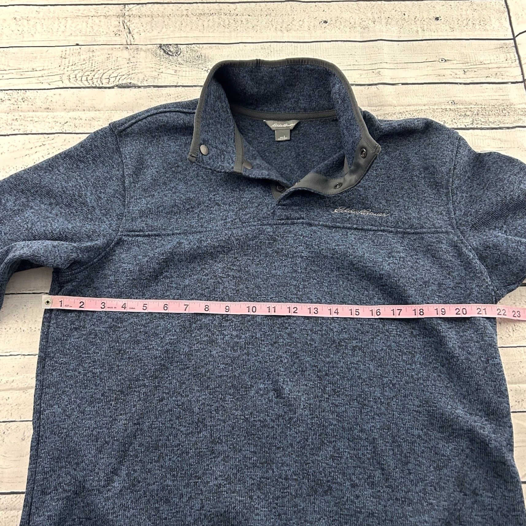Eddie Bauer Eddie Bauer Jacket Pullover Snap Blue L Men's Fleece Polyester Button Accents Outdoor 80s-90s Size US L / EU 52-54 / 3 - 5 Thumbnail