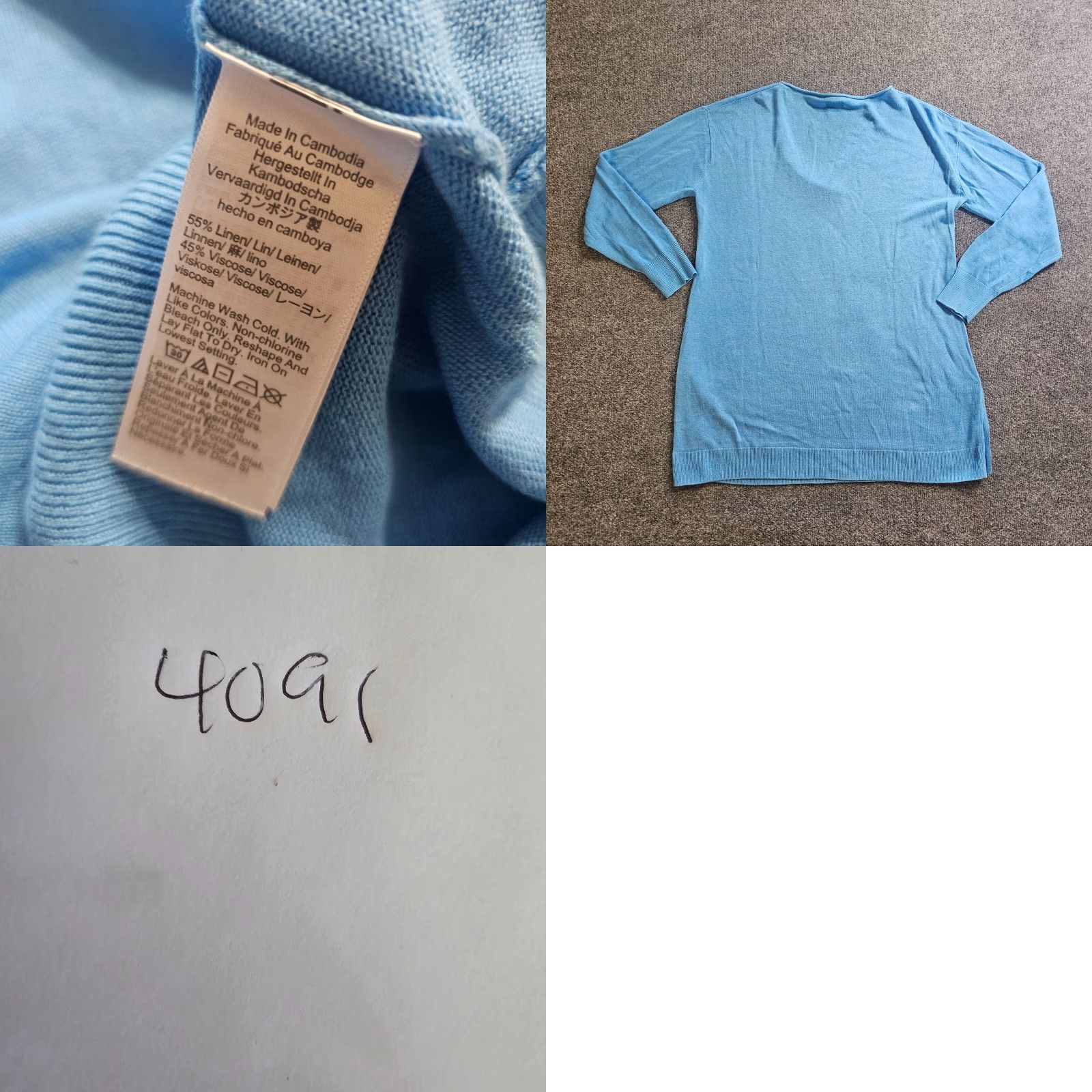 J.Crew J.CREW Sweater Women Size M Blue Linen Blend Side Button Long Sleeve Casual Size M / US 6-8 / IT 42-44 - 8 Thumbnail