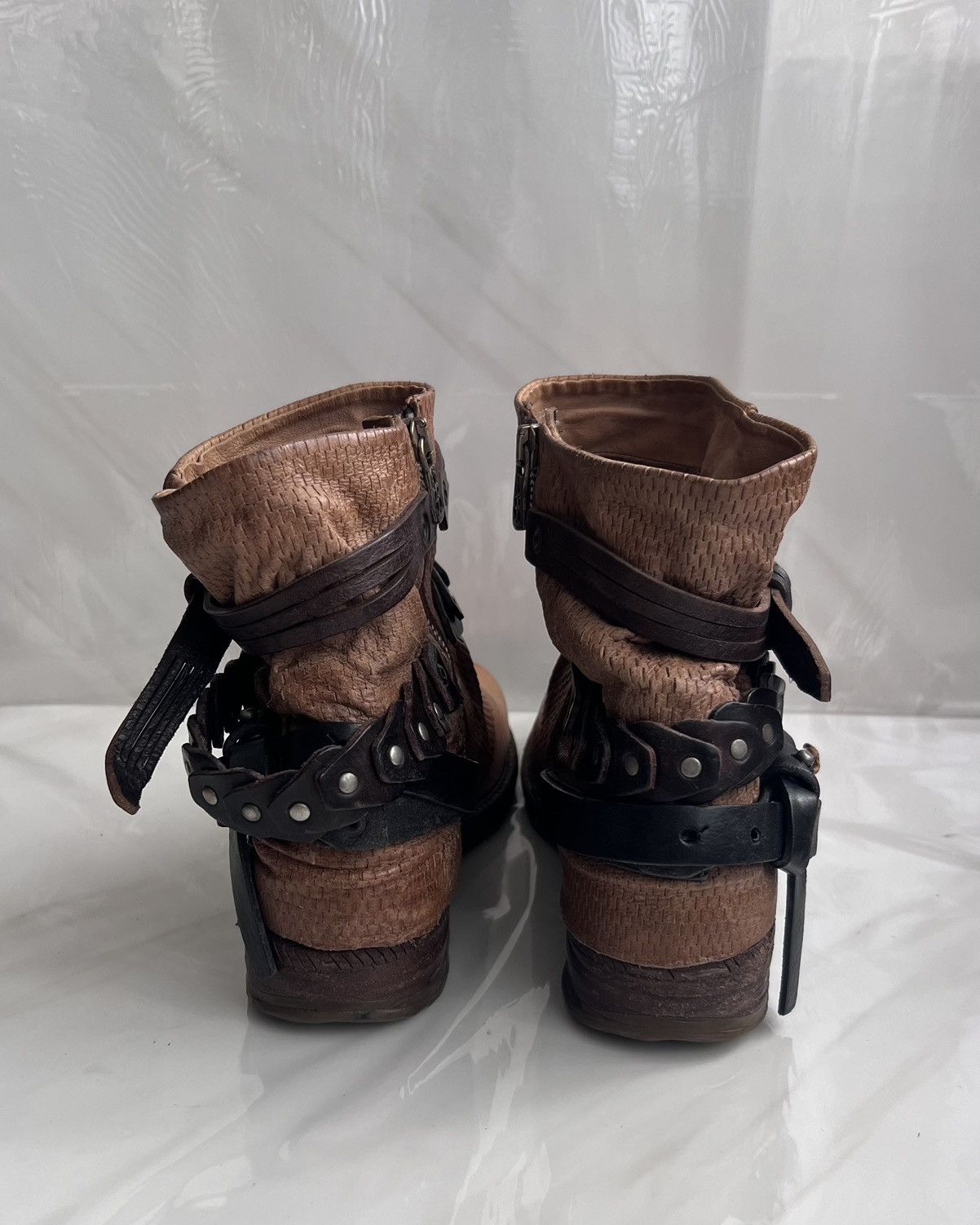 A.S.98 As 98 Airstep Zipper Boho Biker brown distressed boot Size US 8 / IT 38 - 8 Thumbnail