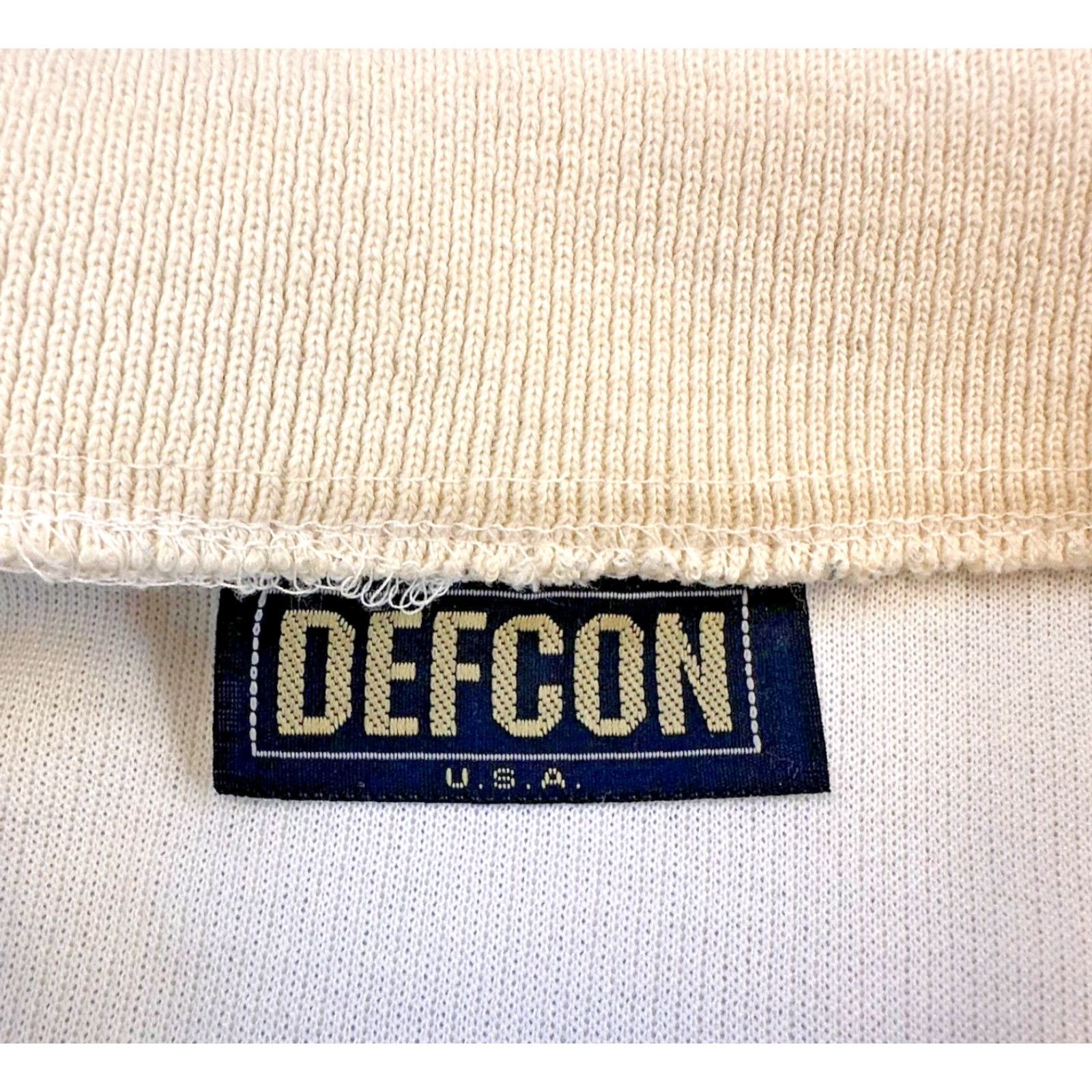 Vintage VINTAGE Defcon Full Zip Tunic Polo Shirt Mens XL Cotton Cream USA Made Size US XL / EU 56 / 4 - 5 Thumbnail