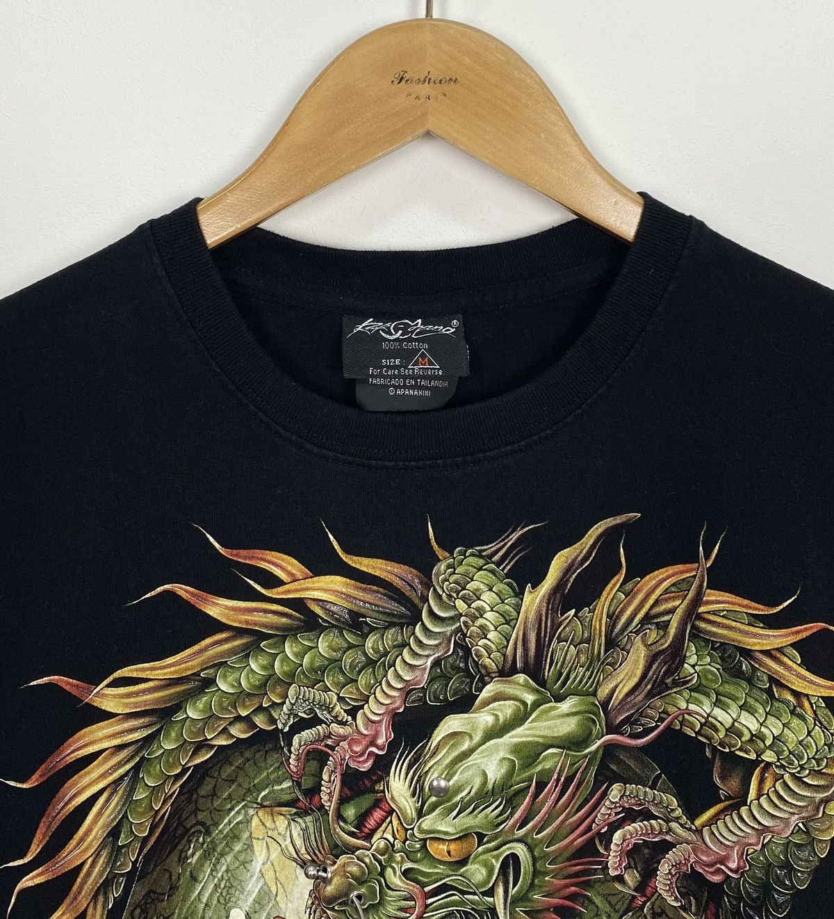 Japanese Brand Rock Chang Double Sided Dragon Skull Piercing T-shirt Black Size US M / EU 48-50 / 2 - 2 Thumbnail