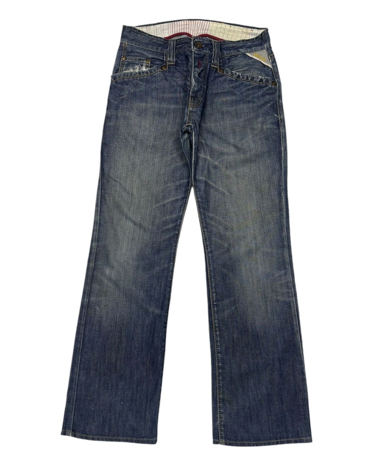Japanese Brand Vintage Avant Garde Style Replay Flared Denim Jeans Size 28" / US 6 / IT 42 - 7 Thumbnail