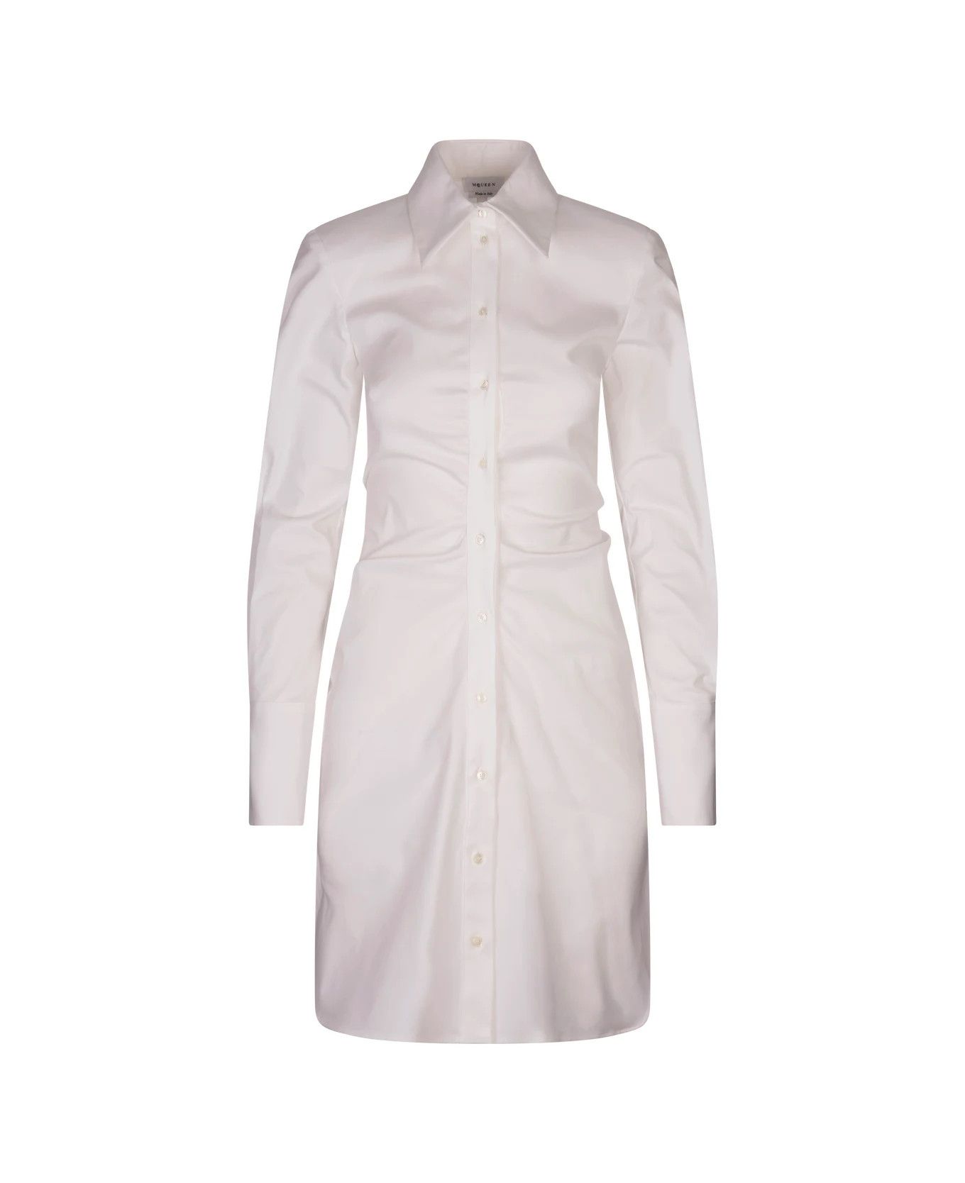 Alexander McQueen o1srvl11e0326 Mini Shirt Dress in White Size M / US 6-8 / IT 42-44 - 1 Thumbnail