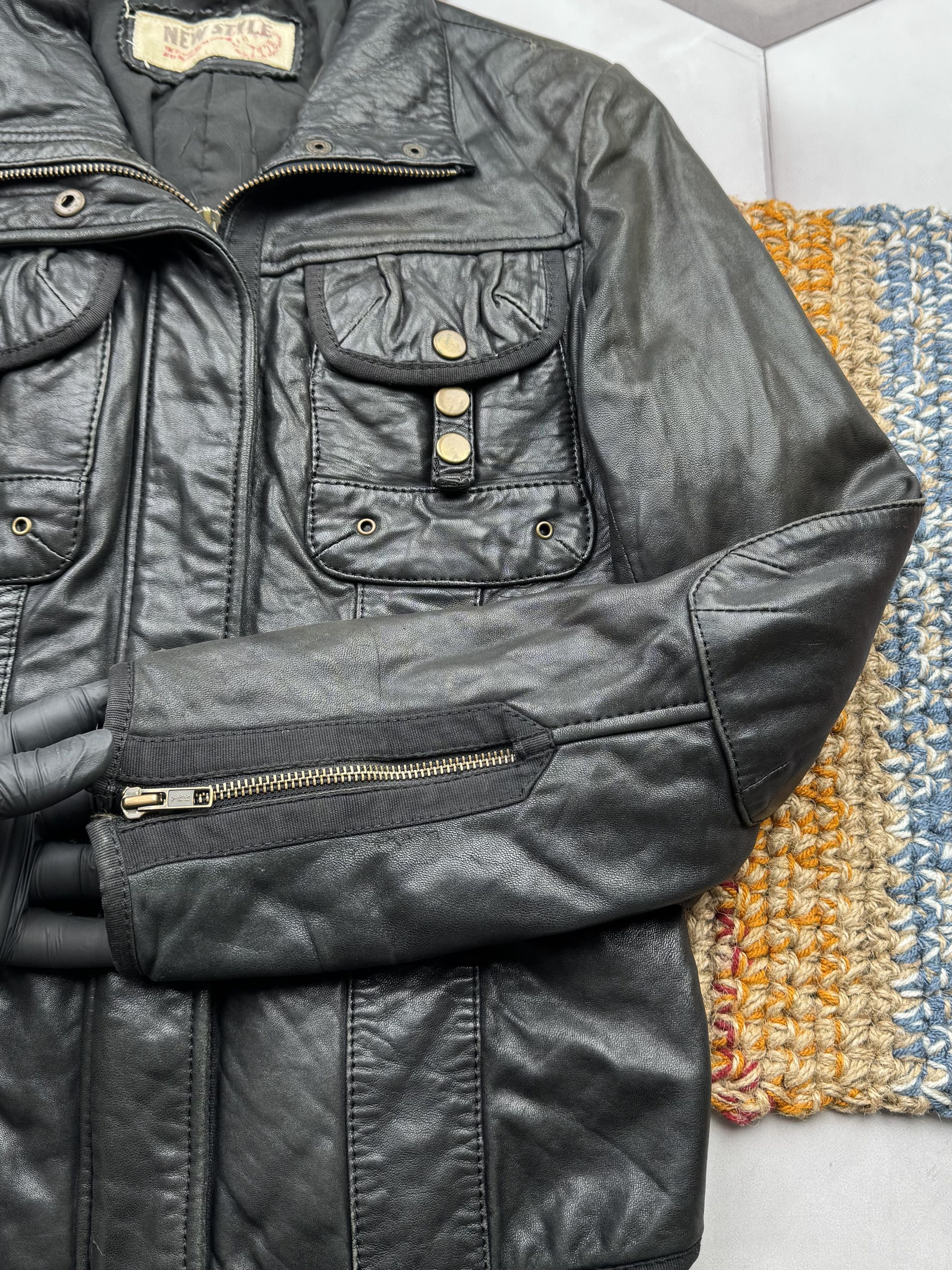 Vintage Vintage Cropped Leather Jacket Size S / US 4 / IT 40 - 5 Thumbnail