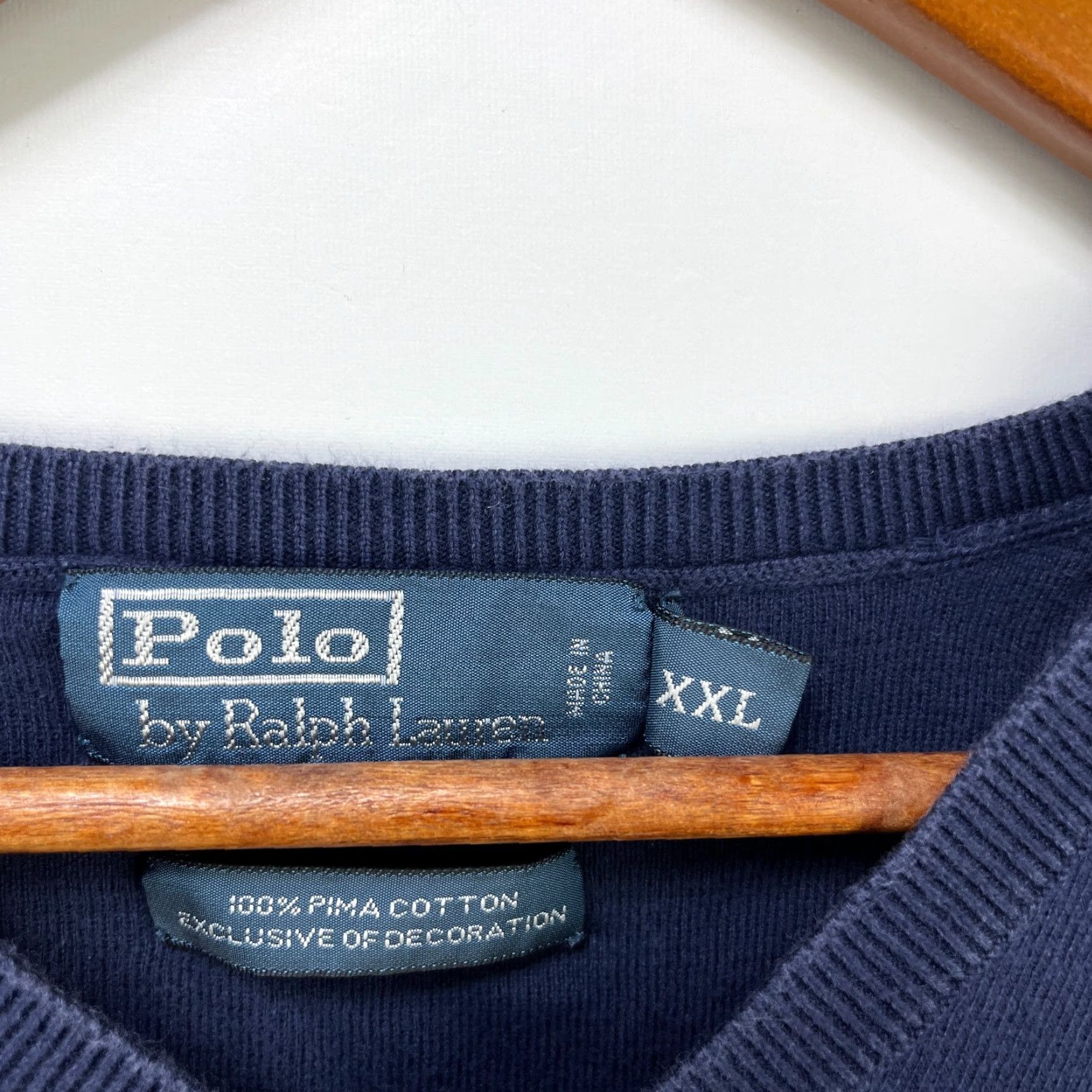Polo Ralph Lauren VINTAGE Polo Ralph Lauren Pony Pima Cotton Golf Vest 2XL Blue Mens Sweater Vest Size US XXL / EU 58 / 5 - 4 Thumbnail