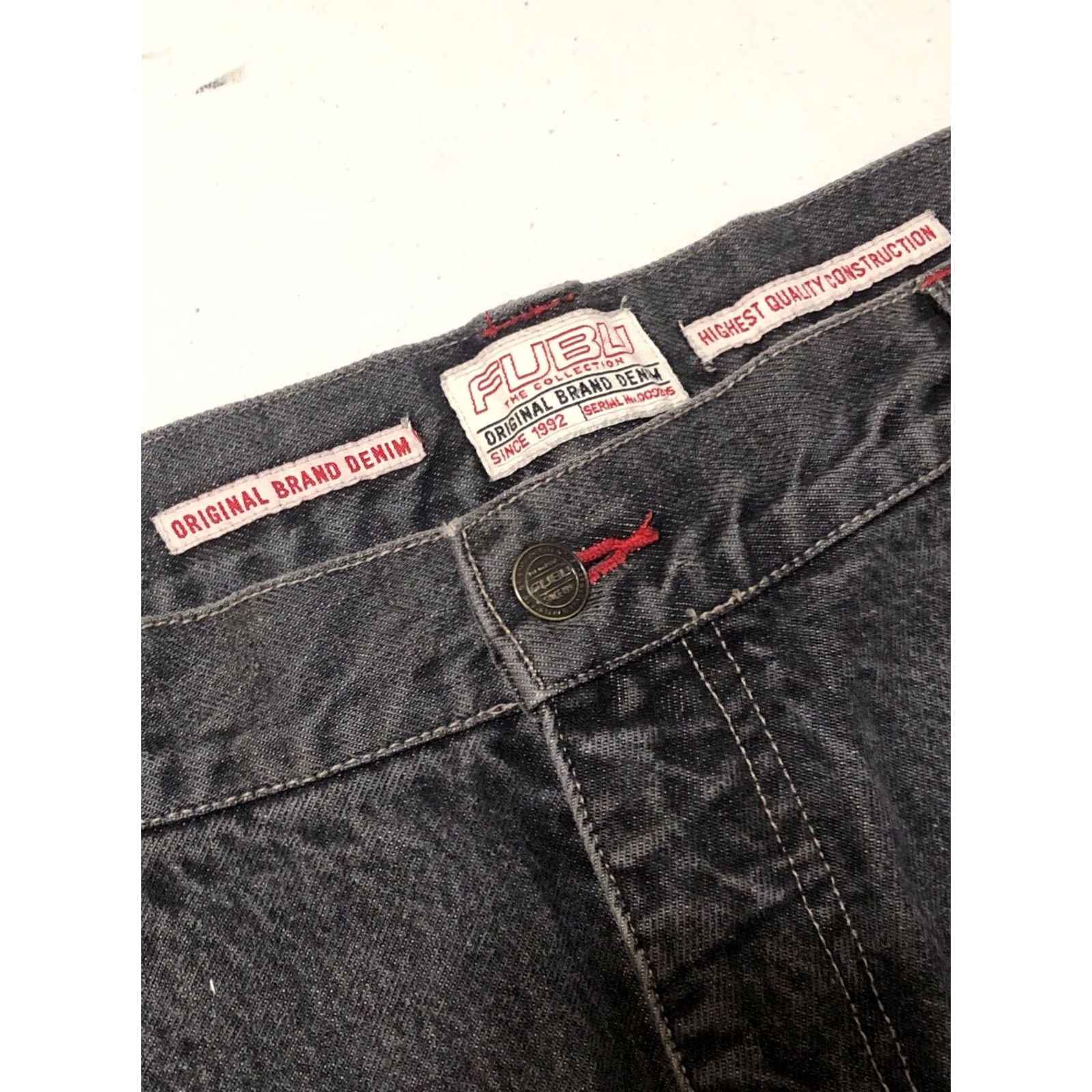 Fubu VINTAGE FUBU Denim Shorts 42x10 15” Rise 14” Leg Opening Hip Hop Skater Baggy Men Casual 90s/2000s Blue Cotton Pocketed Slouchy Relaxed Size US 42 / EU 58 - 6 Thumbnail
