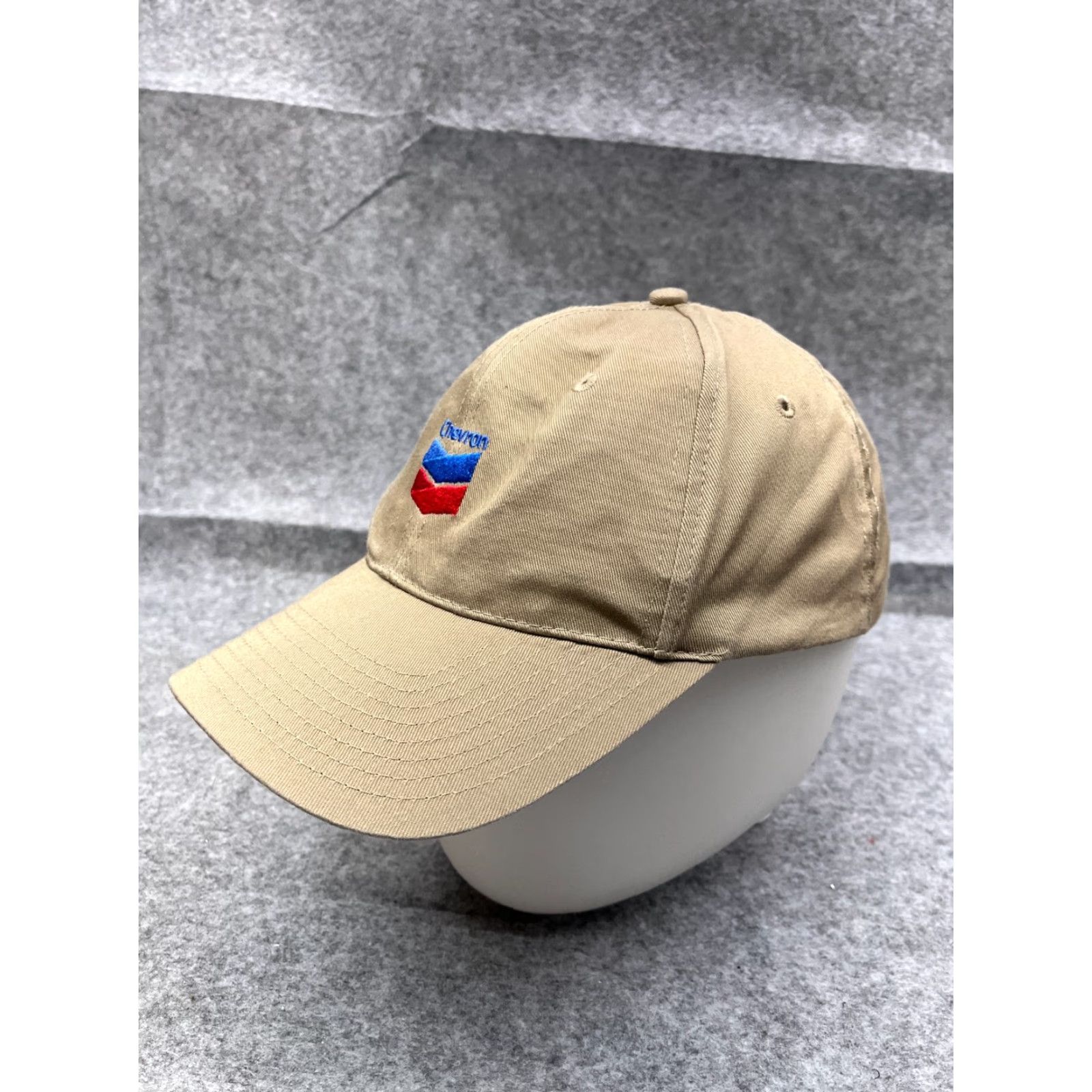 Vintage AG Chevron Hat Cap Strap Back Adult One Size Beige Twill Polyester Cotton Gas Oil Logo Hat Cap Adjustable Lightweight Men Baseball Cap Size ONE SIZE - 4 Thumbnail