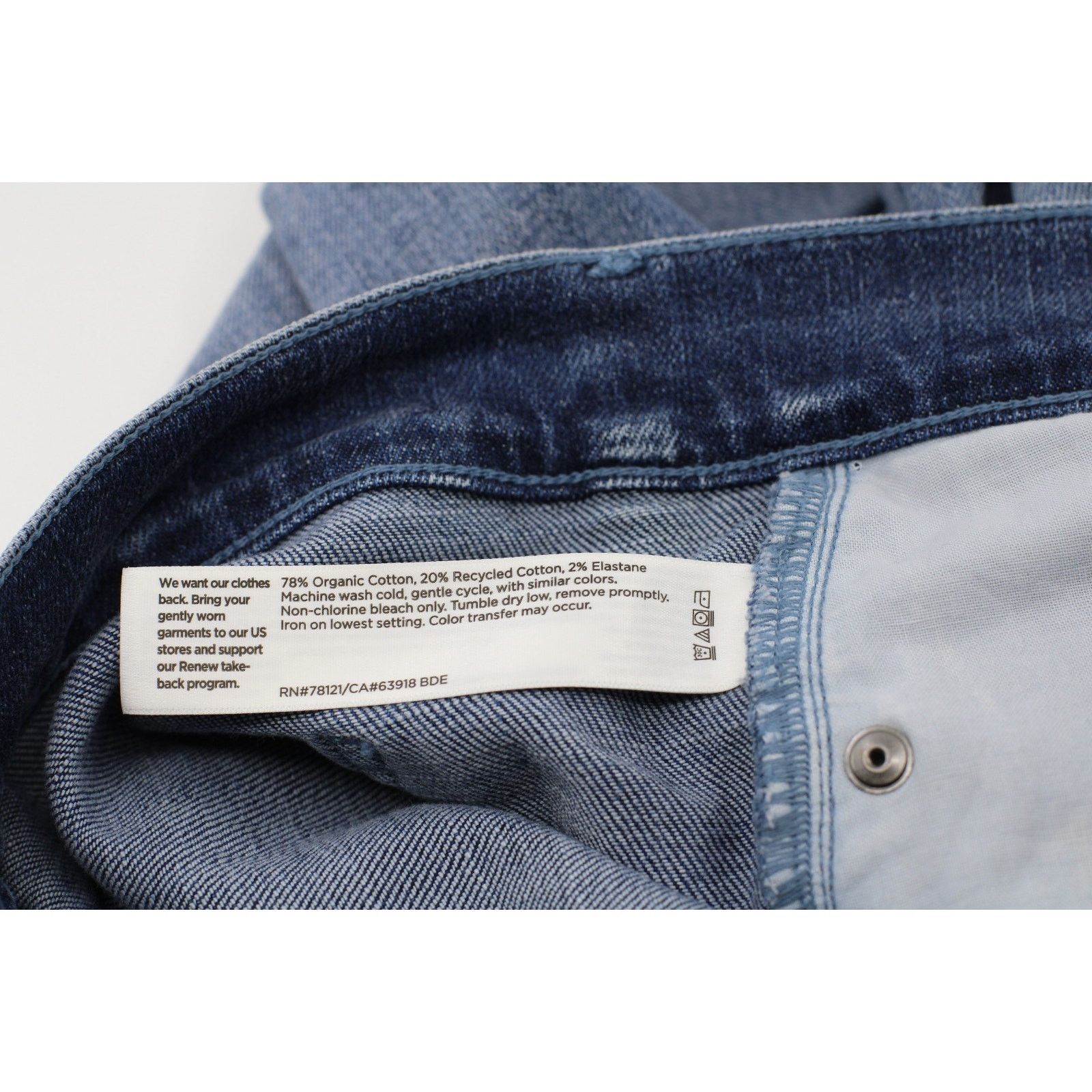 Eileen Fisher EILEEN FISHER High Waist Straight Ankle Org Cotton Jeans PM Size 34" / US 12 / IT 48 - 8 Thumbnail