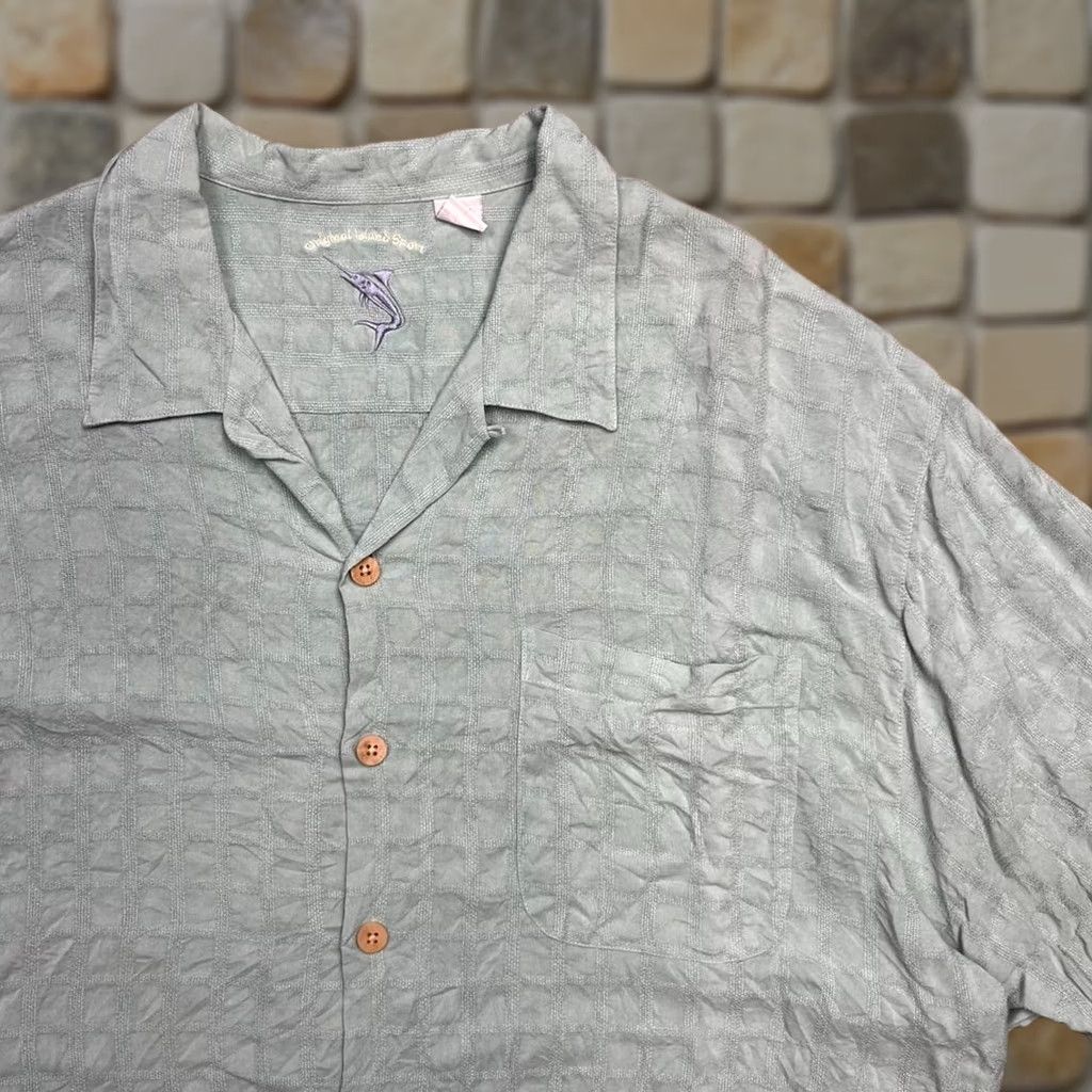 Vintage Vintage Y2K Silk Camp Collar Short sleeve button shirt Mens XL Loop Mint Green preppy old money style Size US XL / EU 56 / 4 - 1 Thumbnail