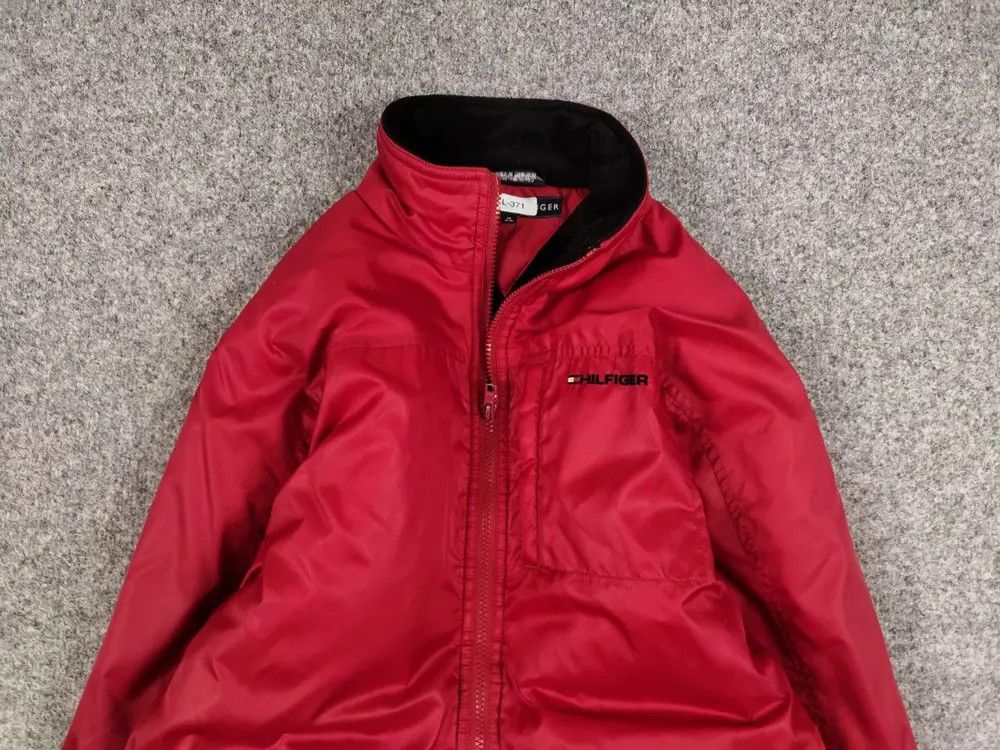 Tommy Hilfiger Vintage 90s Tommy Hilfiger Bright Red Fleece Lined Jacket Size US M / EU 48-50 / 2 - 2 Thumbnail