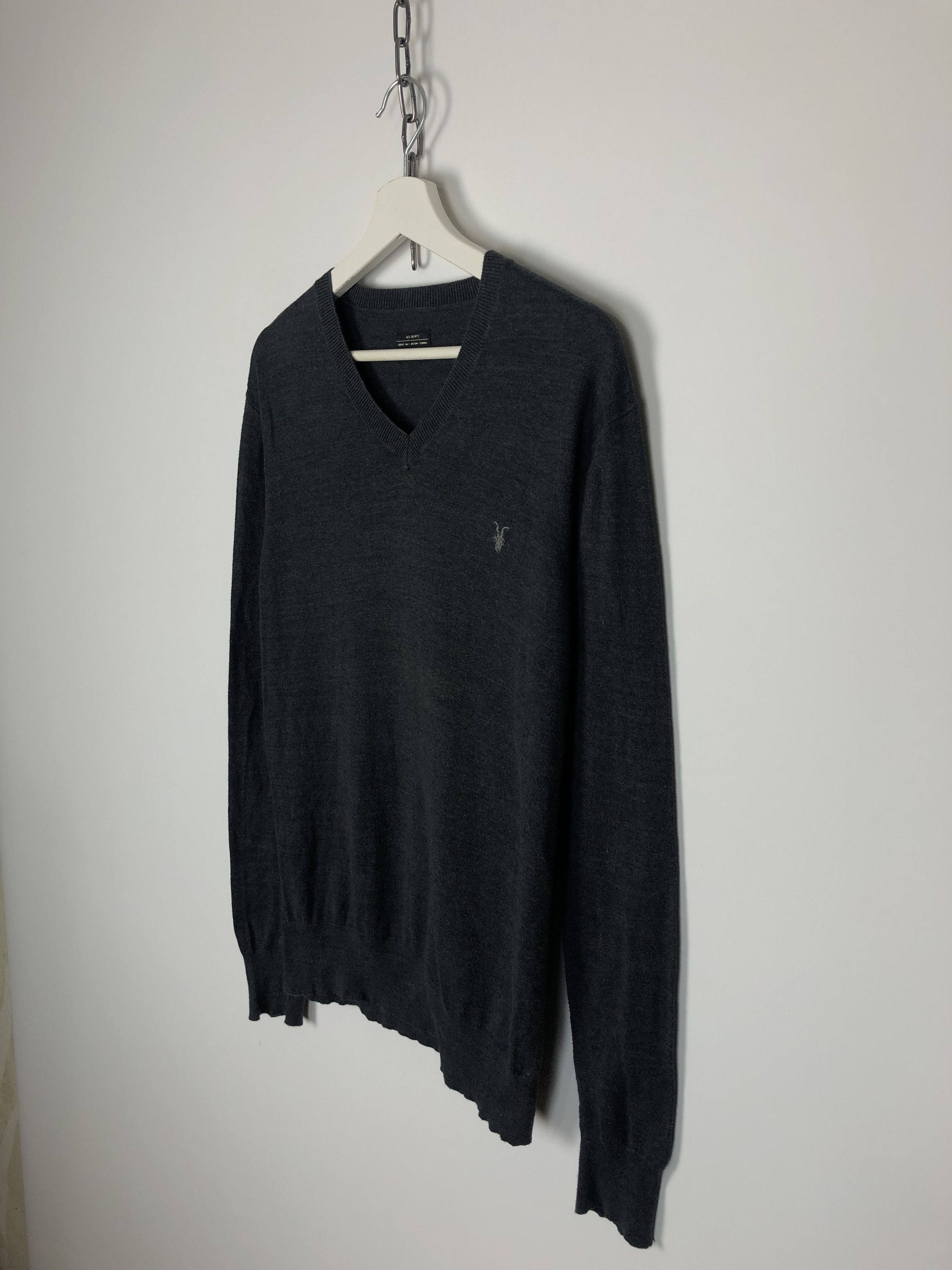 Allsaints Allsaints Fritz V-Neck Sweater Pullover Gray size S Size US S / EU 44-46 / 1 - 6 Thumbnail