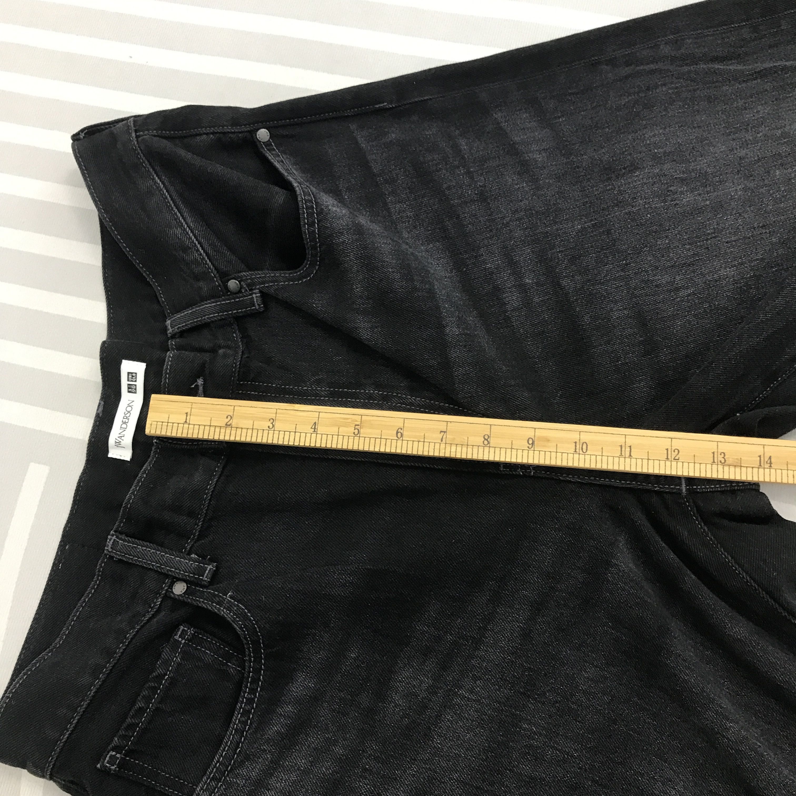 JW Anderson × Japanese Brand × Vintage Vtg JW Anderson x Uniqlo Baggy Black Denim pants Size US 33 - 8 Thumbnail