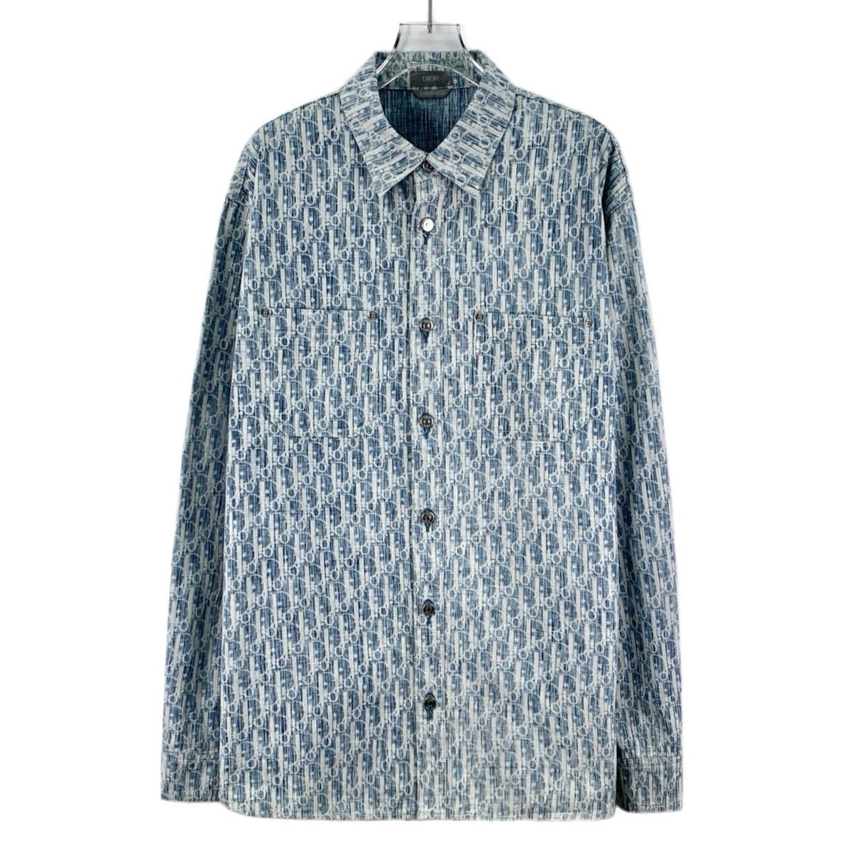 Dior Dior Blue All-over Logo Long Sleeve Denim Shirt K26WX Size US XS / EU 42 / 0 - 1 Thumbnail