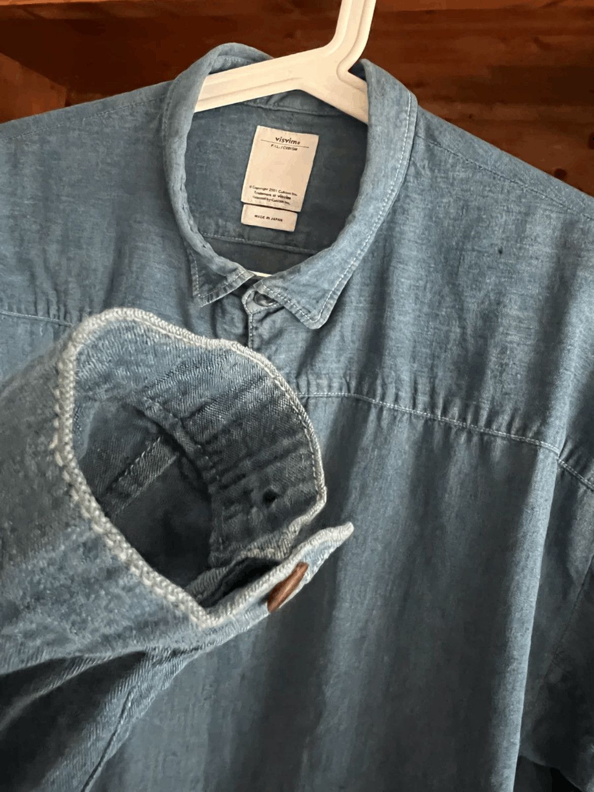 Visvim Sz 2 Visvim 15SS Kerchief Border Tunic Indigo Half Shirt Size US M / EU 48-50 / 2 - 6 Thumbnail