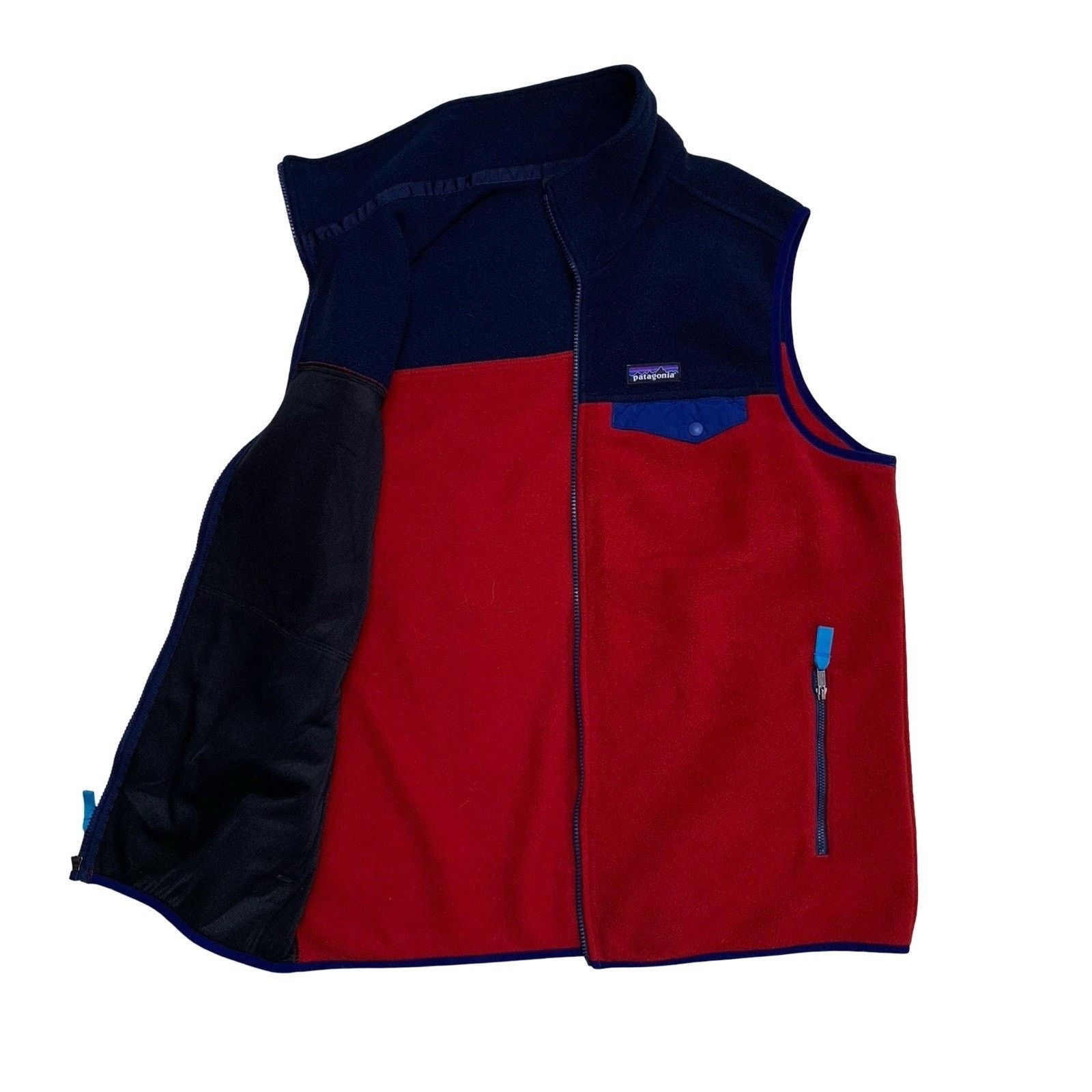 Patagonia Patagonia Synchilla Snap-T Fleece Vest Men’s M Red Navy FA15 Size US M / EU 48-50 / 2 - 9 Thumbnail