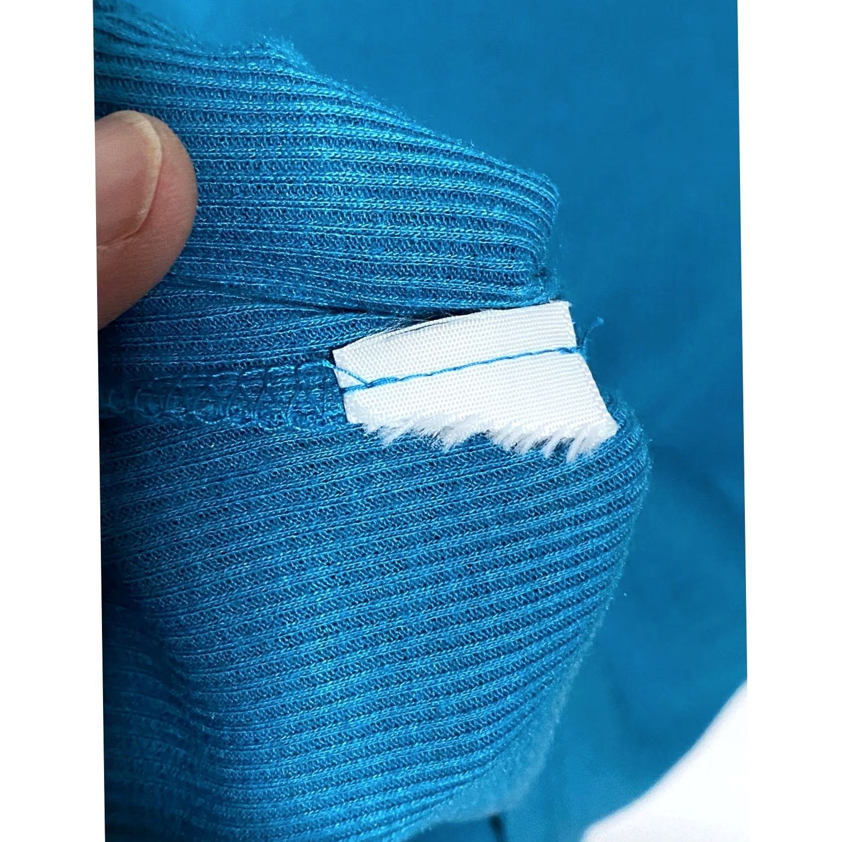 Vintage Love J Blue Ribbed Cropped Ring Pull Half Zip Sweater Womens L Y2K Casual Chic Shirt Size L / US 10 / IT 46 - 7 Thumbnail
