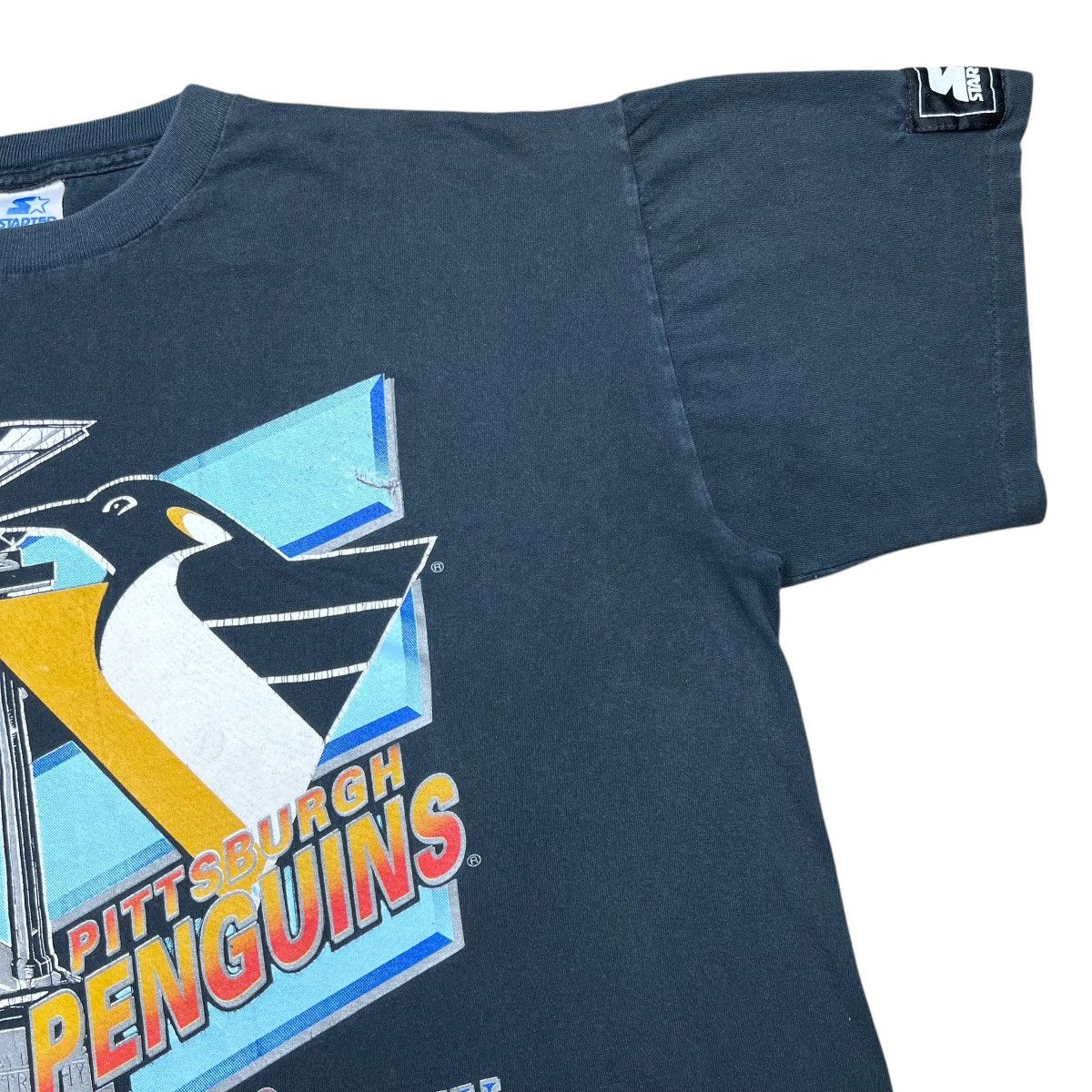 NHL × Starter × Vintage 1993 NHL Pittsburgh Penguins Presidents Trophy Starter Tee Size US XL / EU 56 / 4 - 8 Thumbnail