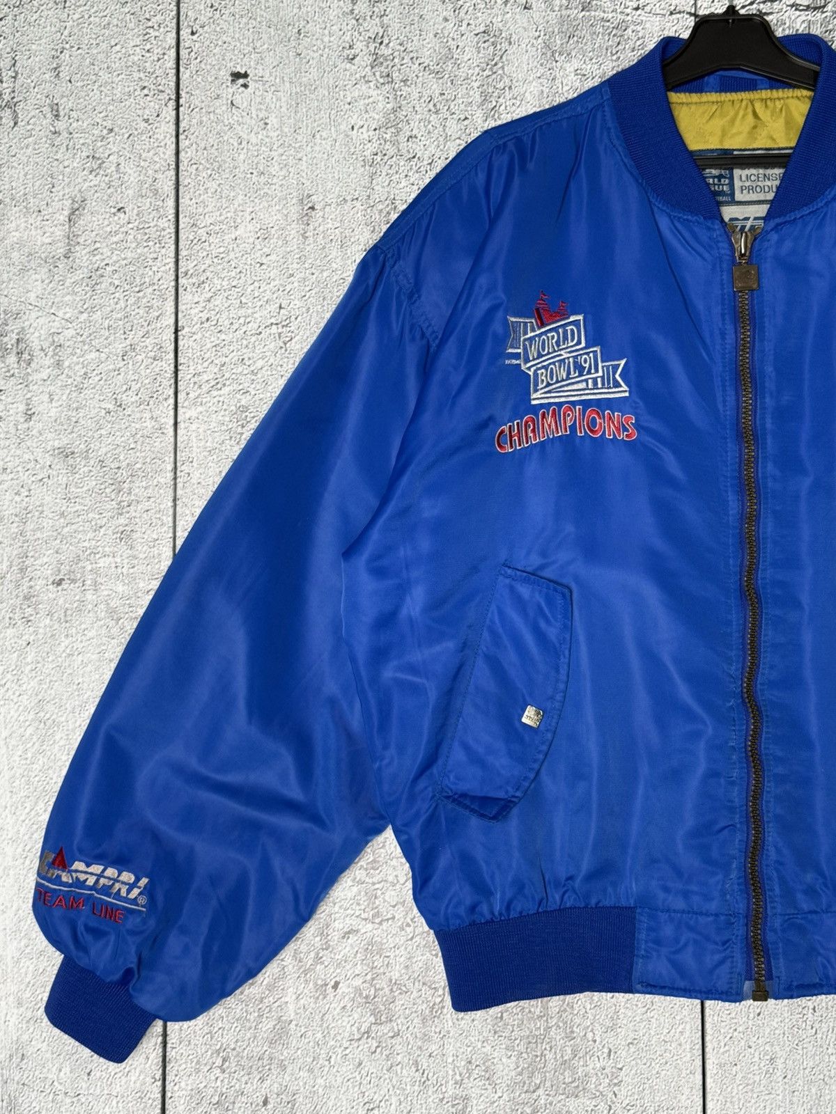 Starter Vintage London Monarchs Wolrd League NFL Bomber Jacket Size US L / EU 52-54 / 3 - 14 Thumbnail