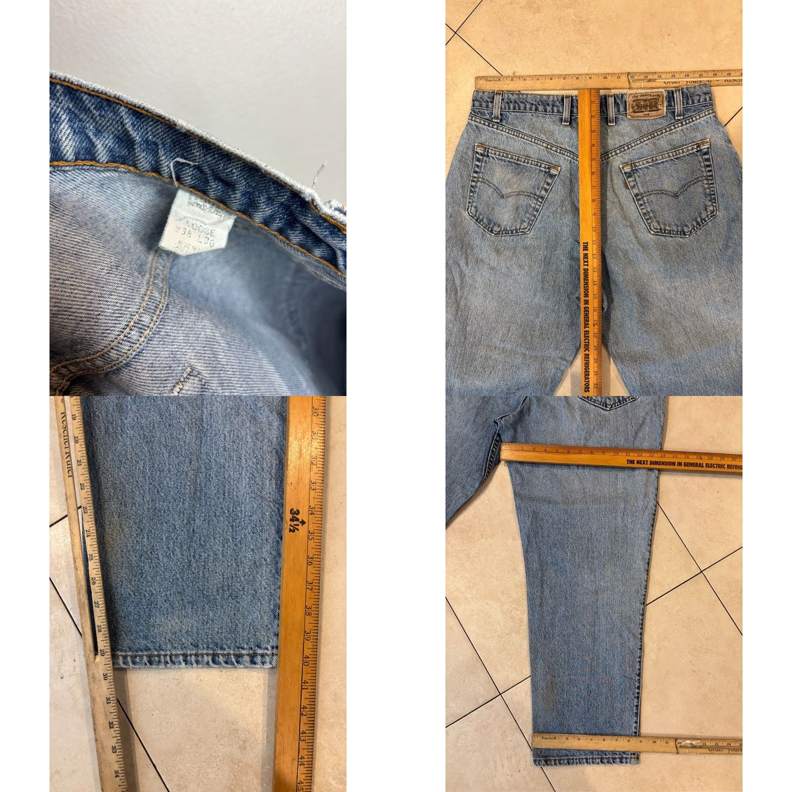 Levi's Levi's 546 Vintage Loose Pleated Jeans USA 4733 35x29 Regular Mens Blue Denim Cotton Jeans USA 8/10 Size US 35 - 8 Thumbnail