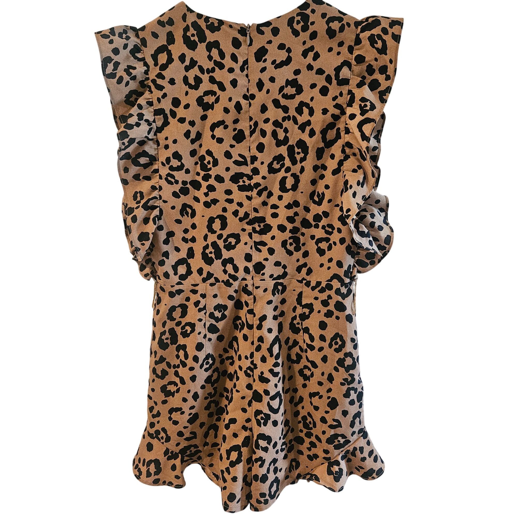 Lovers and Friends Lovers & Friends Tan Leopard XS Romper Cottage core Boho Chi Size XS / US 0-2 / IT 36-38 - 5 Thumbnail