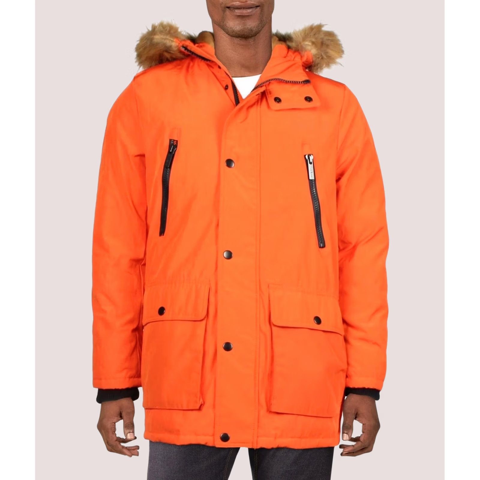 Club Room Club Room Mens Faux Fur Jacket Parka Coat Medium medorange Size US M / EU 48-50 / 2 - 1 Thumbnail