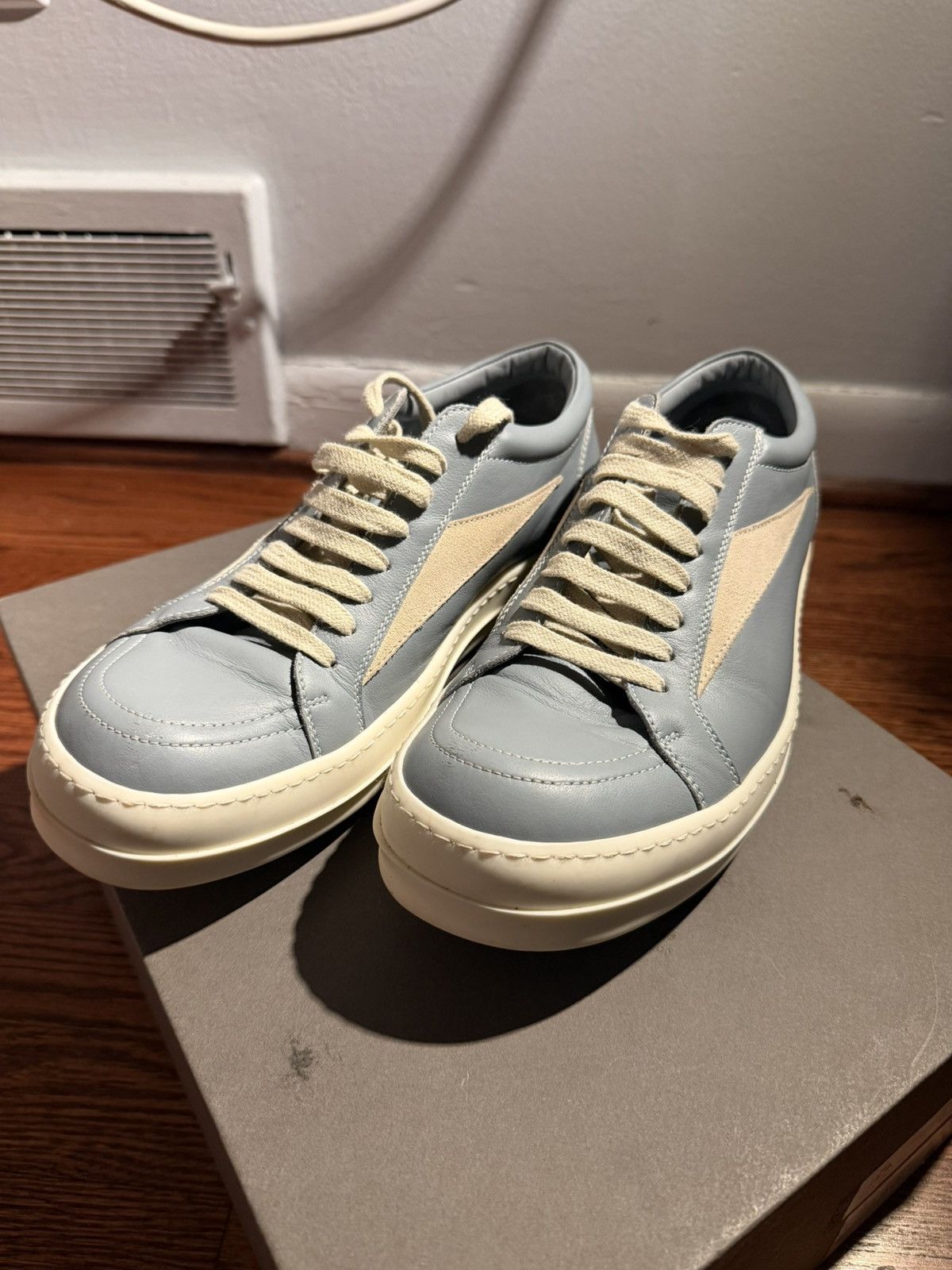 Rick Owens Porterville Leather Vintage Sneaks “Pale Blue” Rick Owens Size US 7 / EU 40 - 9 Thumbnail