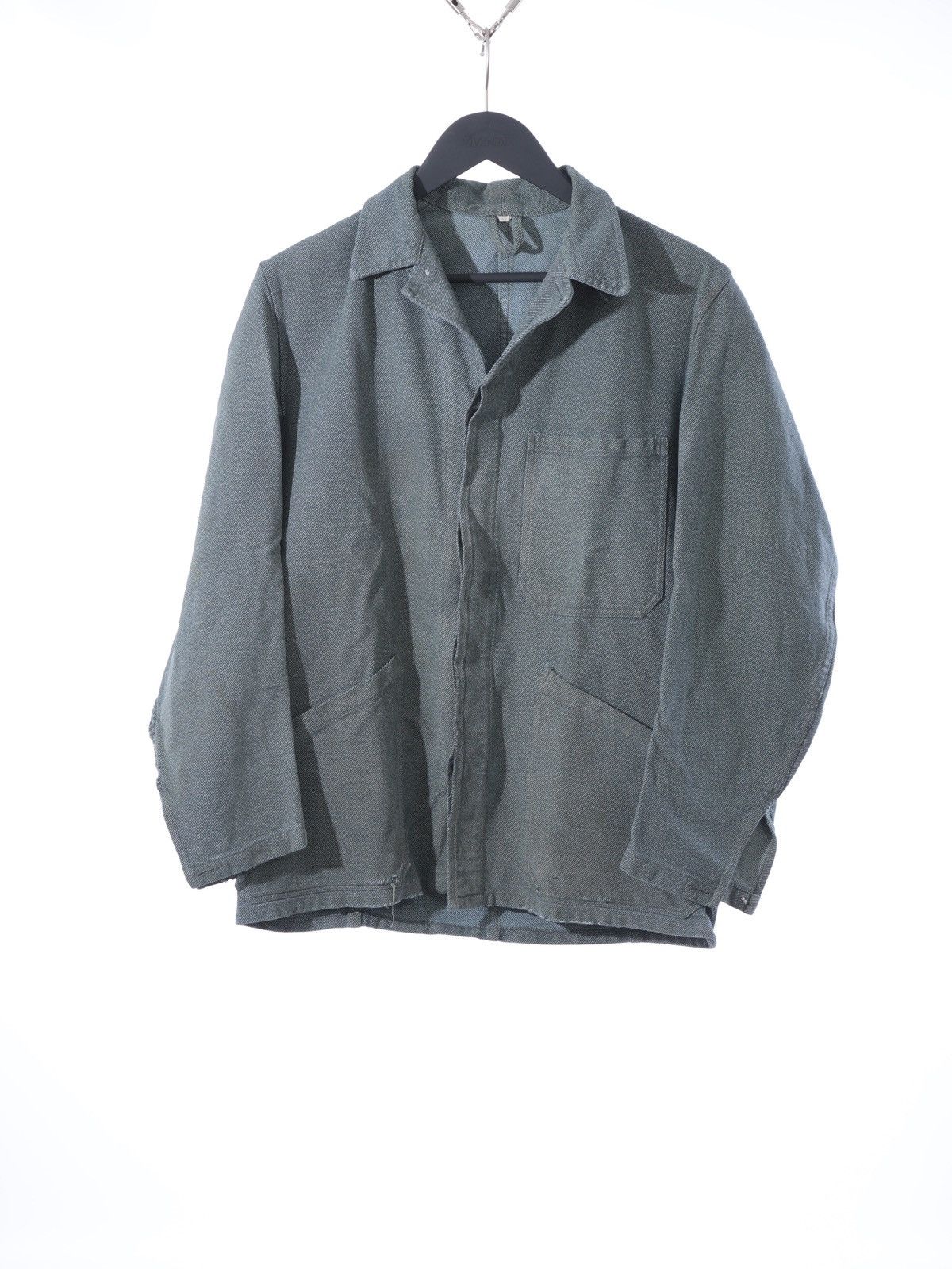Le Laboureur Vintage 80s Konig French Work Sanfor Faded Denim Jacket Size US M / EU 48-50 / 2 - 1 Thumbnail