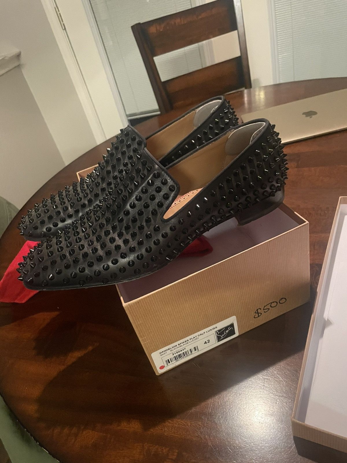 Christian Louboutin Christian Louboutin Dandelion Spikes Flat Calf Lux/GG Size US 9 / EU 42 - 13 Thumbnail