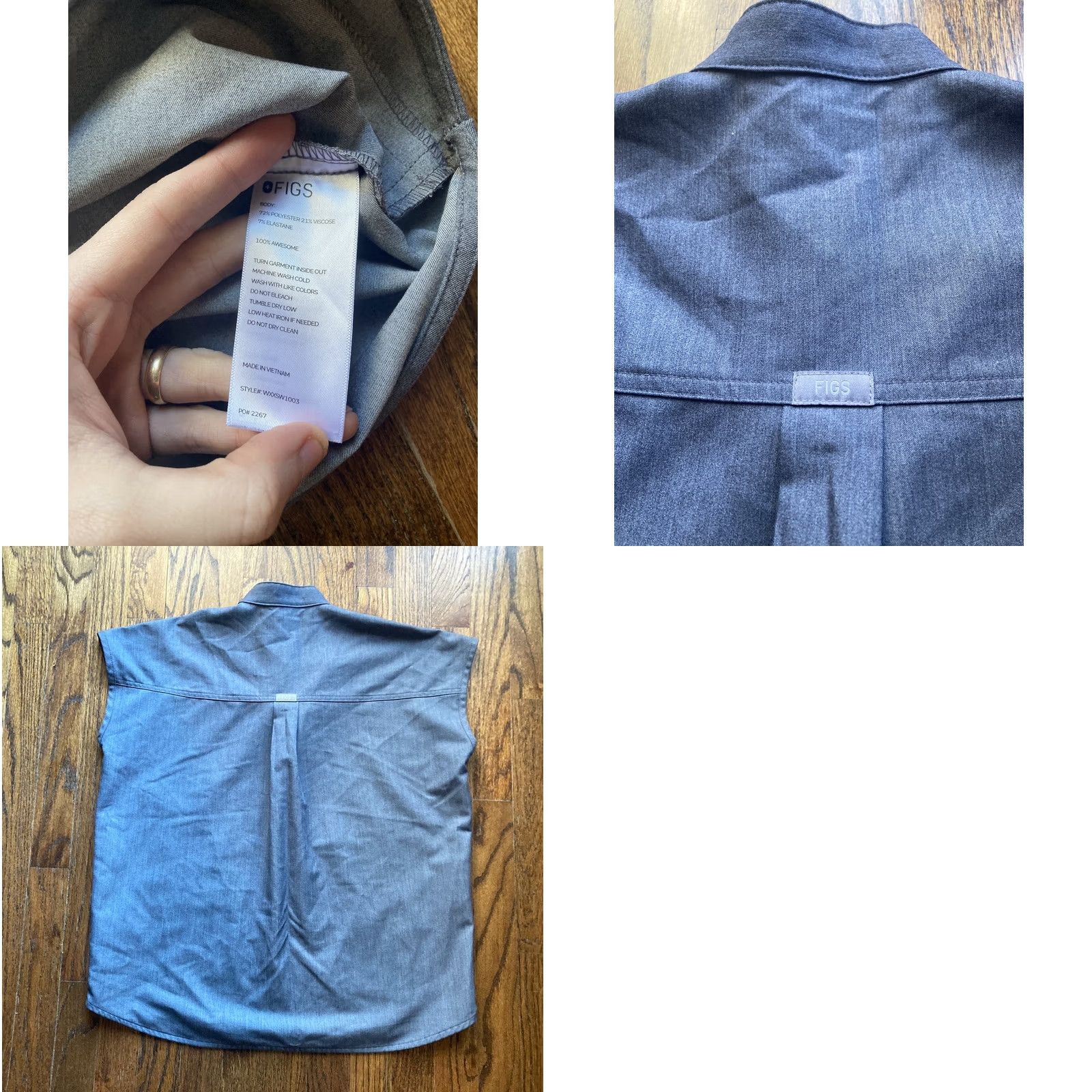 Vintage FIGS Rafaela Scrub Top Womens XXS Gray Oversized Technical Collection Unisex Size 2XS Gray Polyester Solid Medical Size XXS / US 00 / IT 34 - 8 Thumbnail
