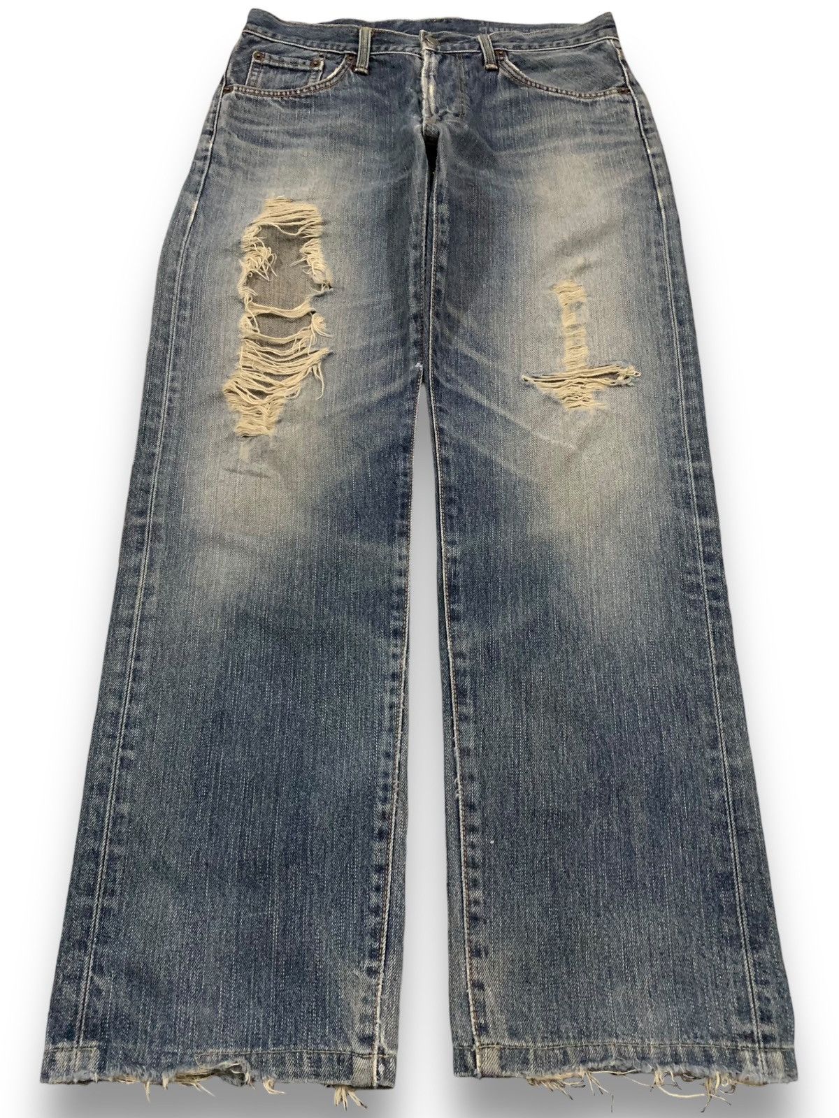 Edwin Vintage Edwin XV443 Regular Straight Distressed Grunge Jeans Size US 31 - 1 Thumbnail