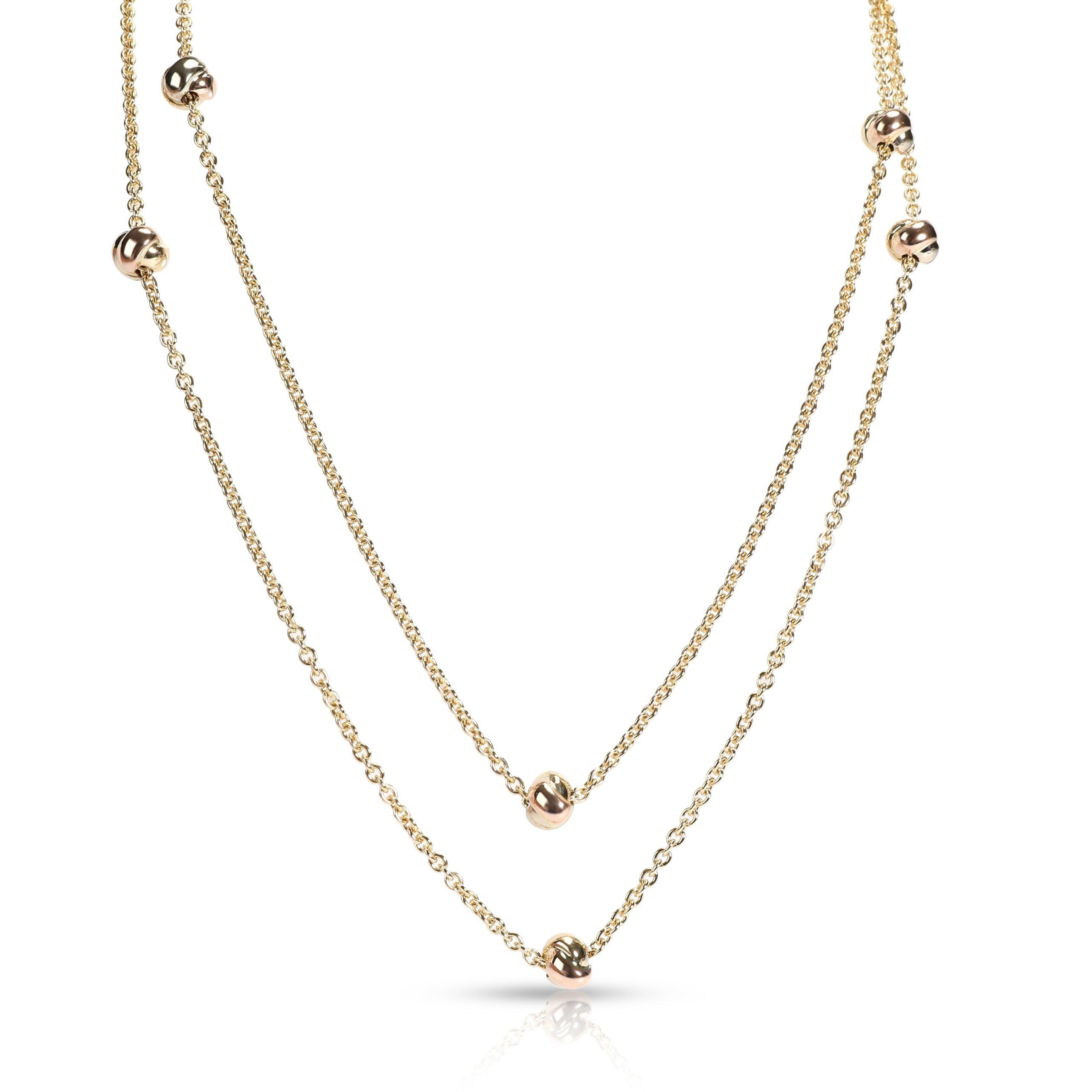 image of Cartier Trinity Station Necklace In 18Kt Tri-Colored Gold, Women's