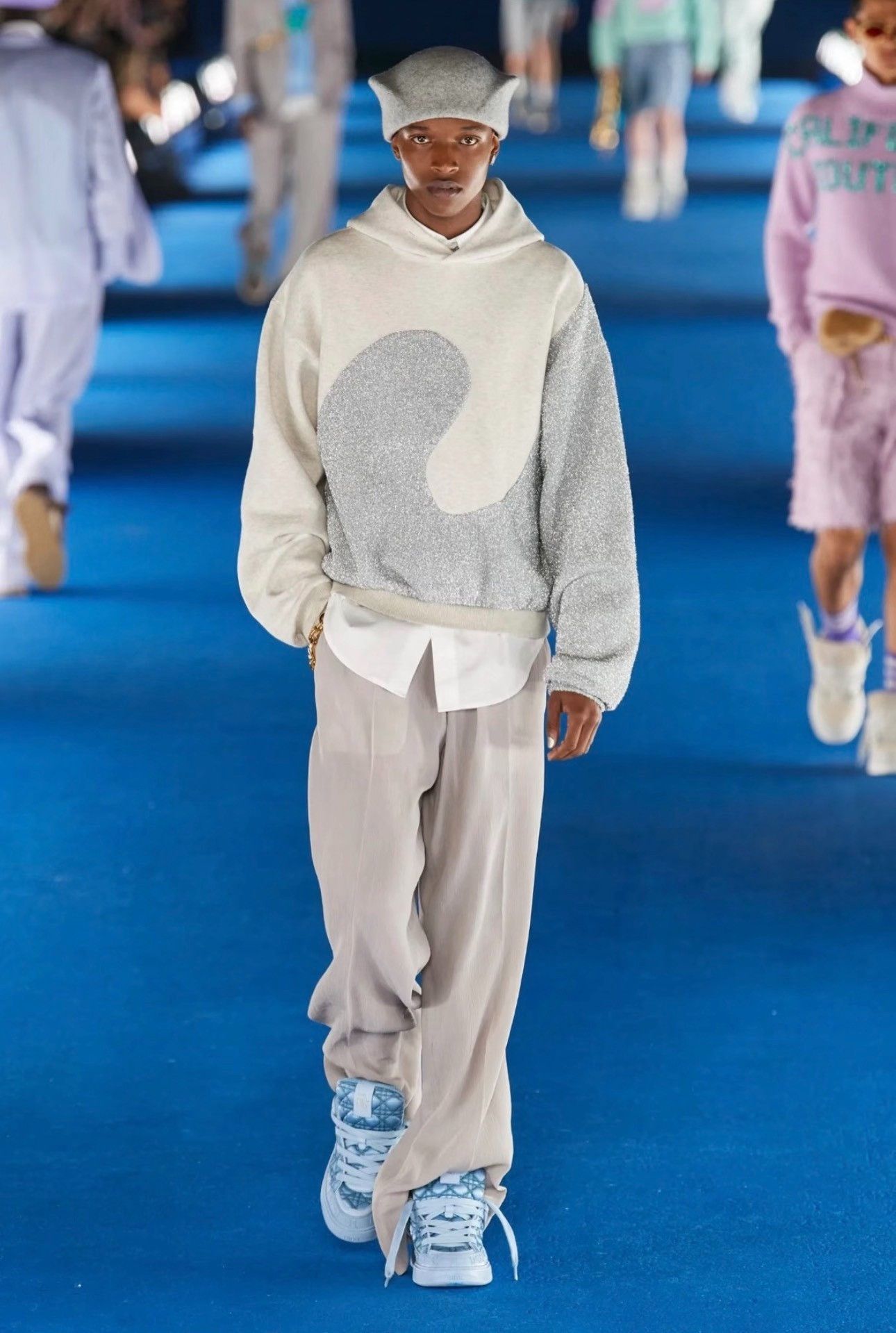 Dior Dior ERL Gray Silver Glitter Geometric Hoodie Size US M / EU 48-50 / 2 - 5 Thumbnail