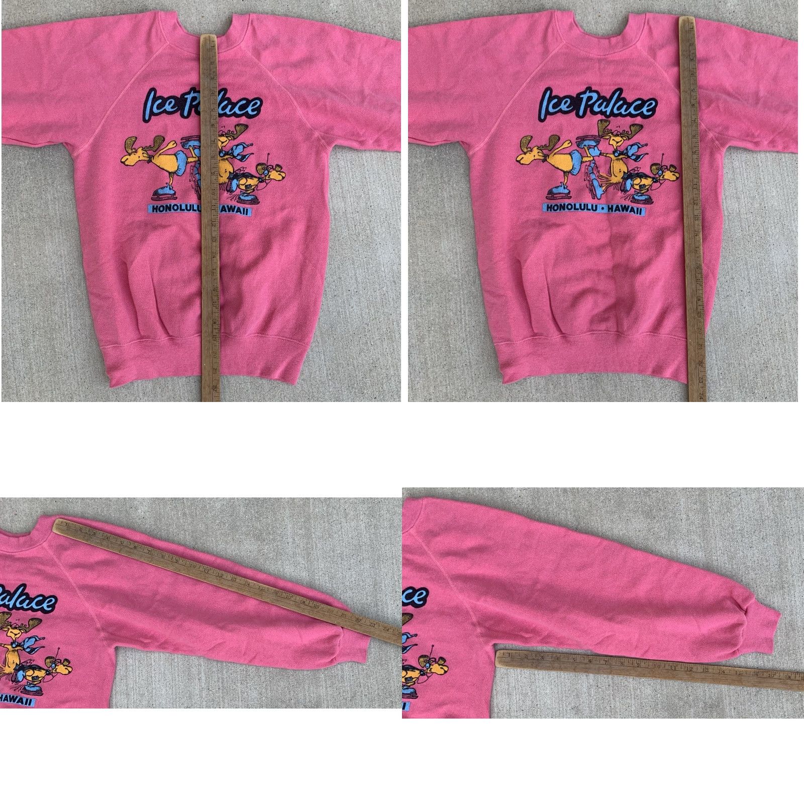 Hanes VINTAGE Hanes Sweatshirt Raglan Graphic Ice Palace Honolulu Hawaii Skating Size S Mens Pullover Long Sleeve Pink Cotton Blend 80s Animals Beach Size US S / EU 44-46 / 1 - 11 Thumbnail