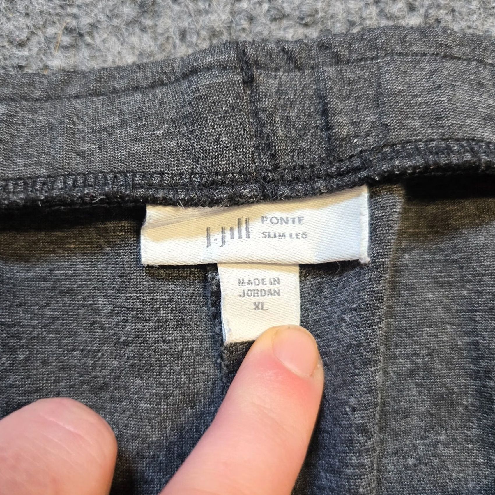 J. Jill J Jill Pant Womens XL Gray Ponte Slim Leg Elastic Waist Stretchy Casual Basic Mens? Size 25" / US 0 / IT 36 - 3 Thumbnail