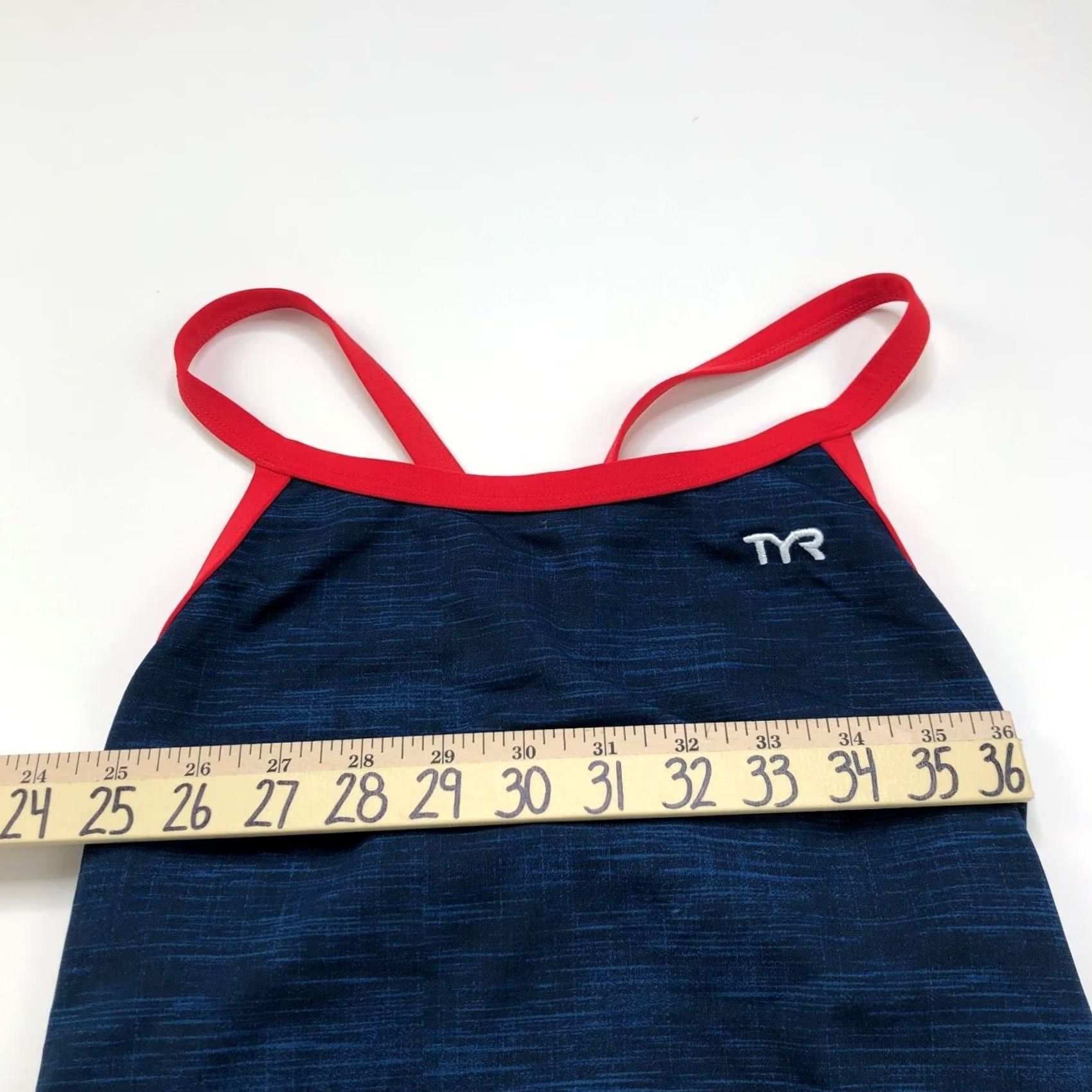 Vintage TYR One Piece Sport Racerback Swimming Blue Woman One Size Regular Solid Pattern Size ONE SIZE - 4 Thumbnail