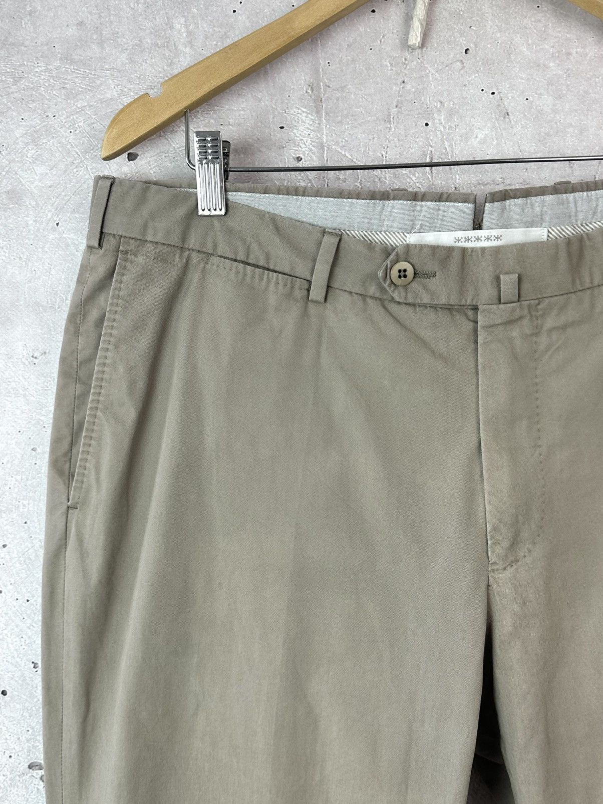 Ermenegildo Zegna Ermenegildo Zegna Slim-fit Beige Cotton Men’s Chino Pants Size US 36 / EU 52 - 6 Thumbnail