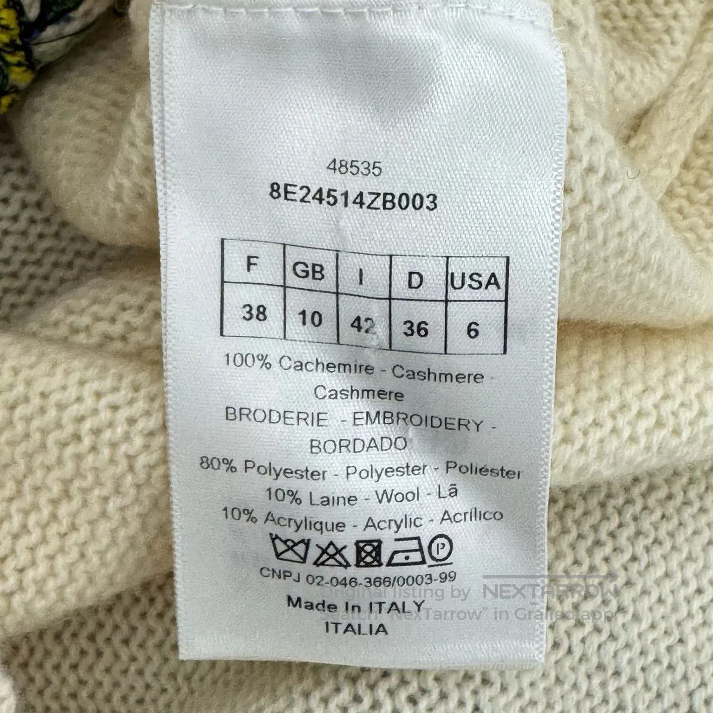 Dior Dior Embroidered Cashmere Sweater Size 38. Size S / US 4 / IT 40 - 4 Thumbnail