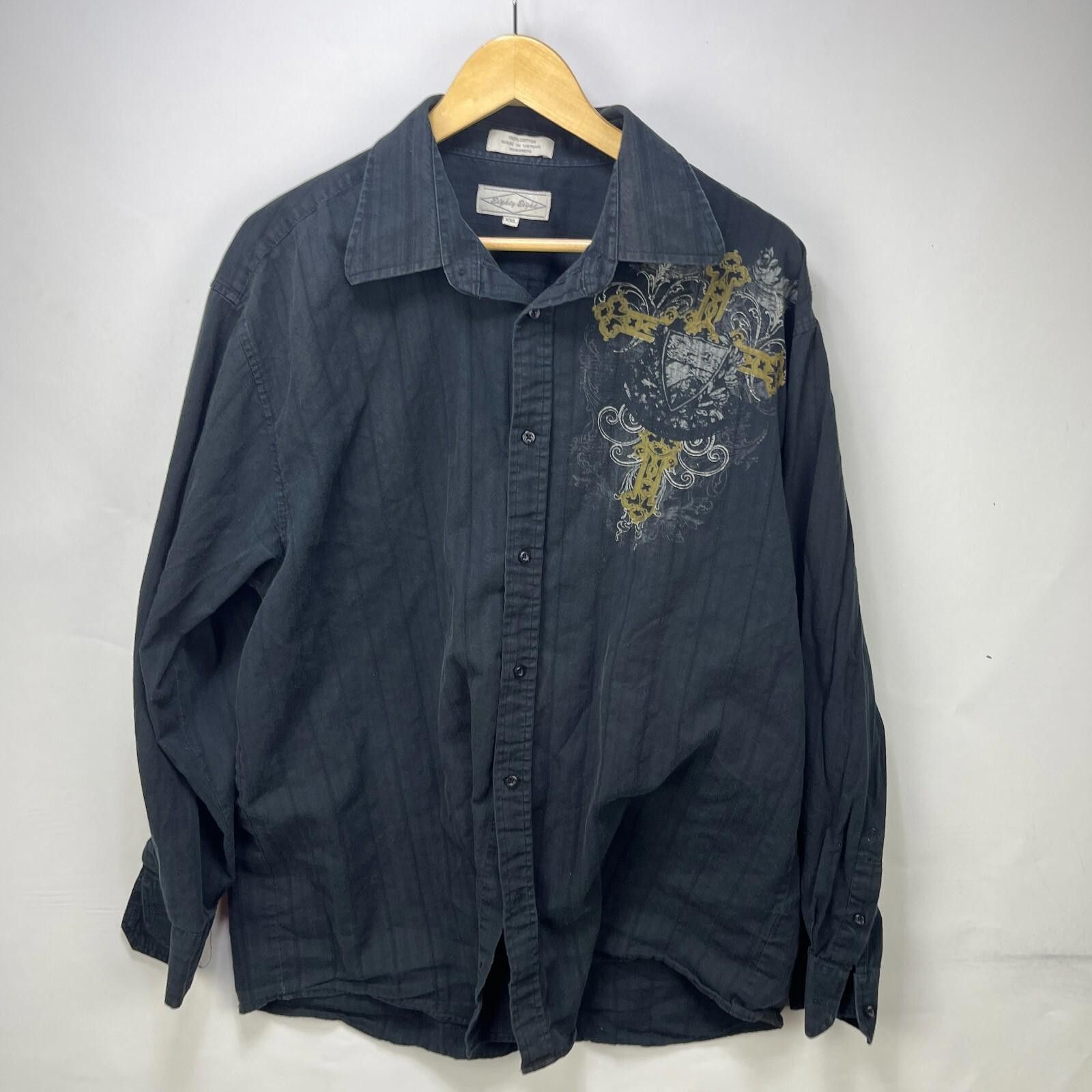 Vintage Vintage Cross MMA Y2K Affliction Button-Up Shirt 2XL Size US XXL / EU 58 / 5 - 5 Thumbnail