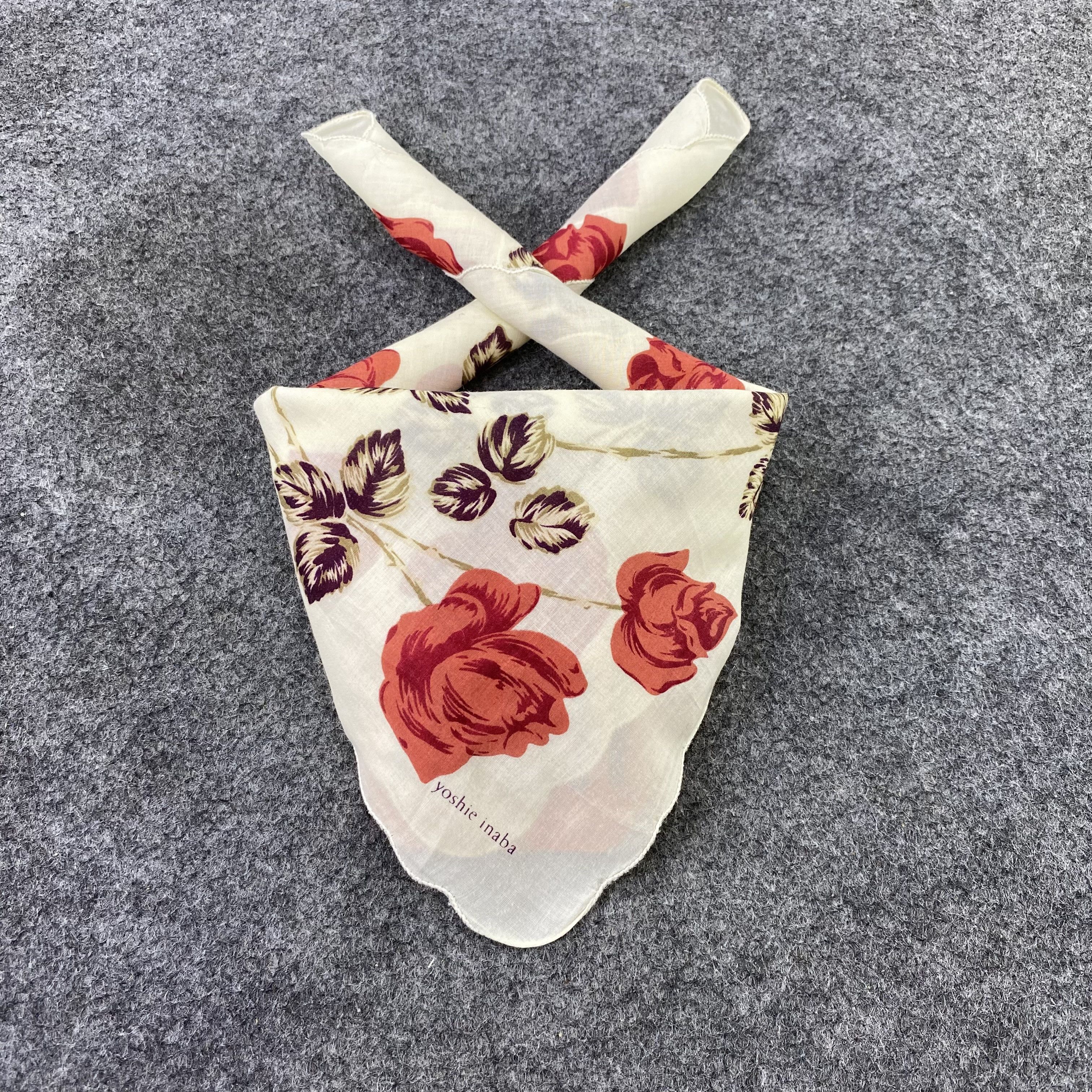 Hanae Mori × Japanese Brand × Vintage Yoshie Inaba Handkerchief Bandana Neckerchief -B545 Size ONE SIZE - 2 Thumbnail