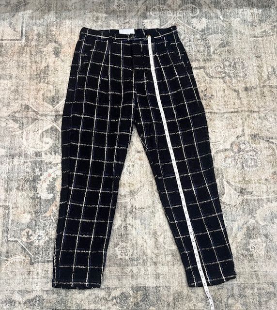 18 East Eighteen East Hand-Loomed Windowpane Trousers - Navy/White Size US 34 / EU 50 - 2 Thumbnail