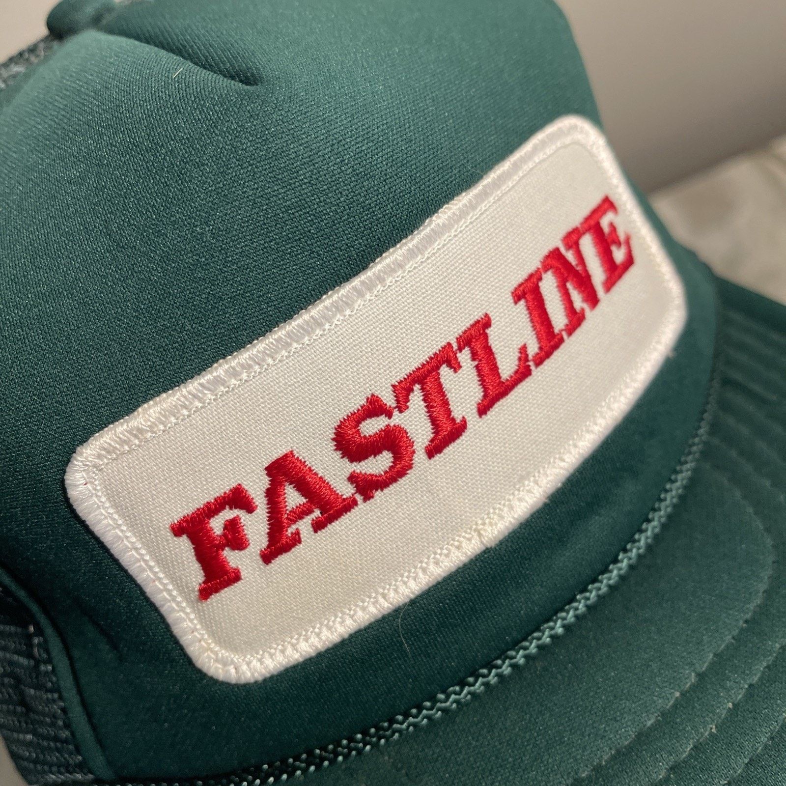 Vintage Vintage FASTLINE Farmers Cap Truckers Adjustable Green Hat Size ONE SIZE - 5 Thumbnail