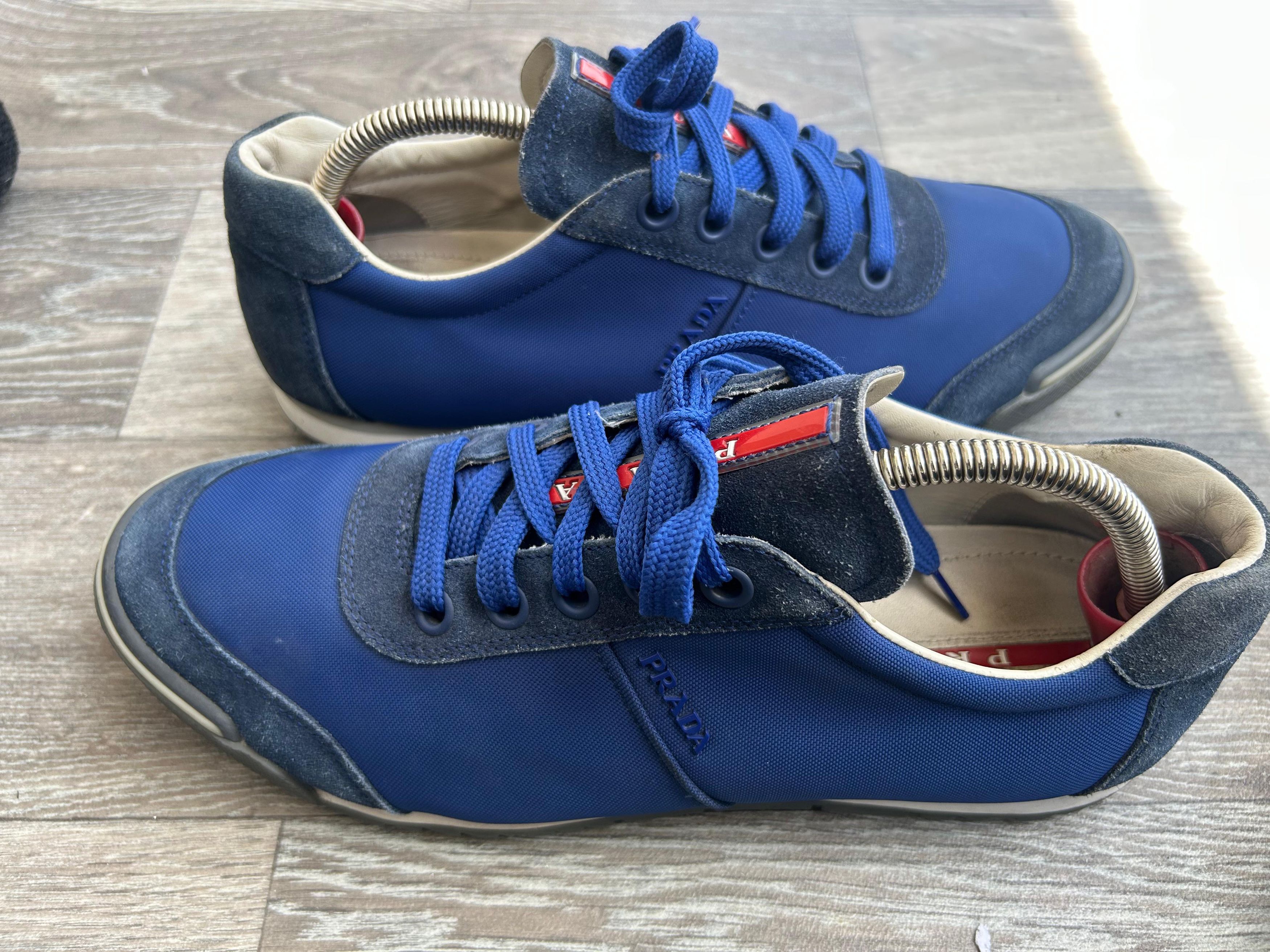 Prada Prada Linea Rossa Low Top Sneakers In Blue Suede Sz 42 Size US 9 / EU 42 - 2 Thumbnail