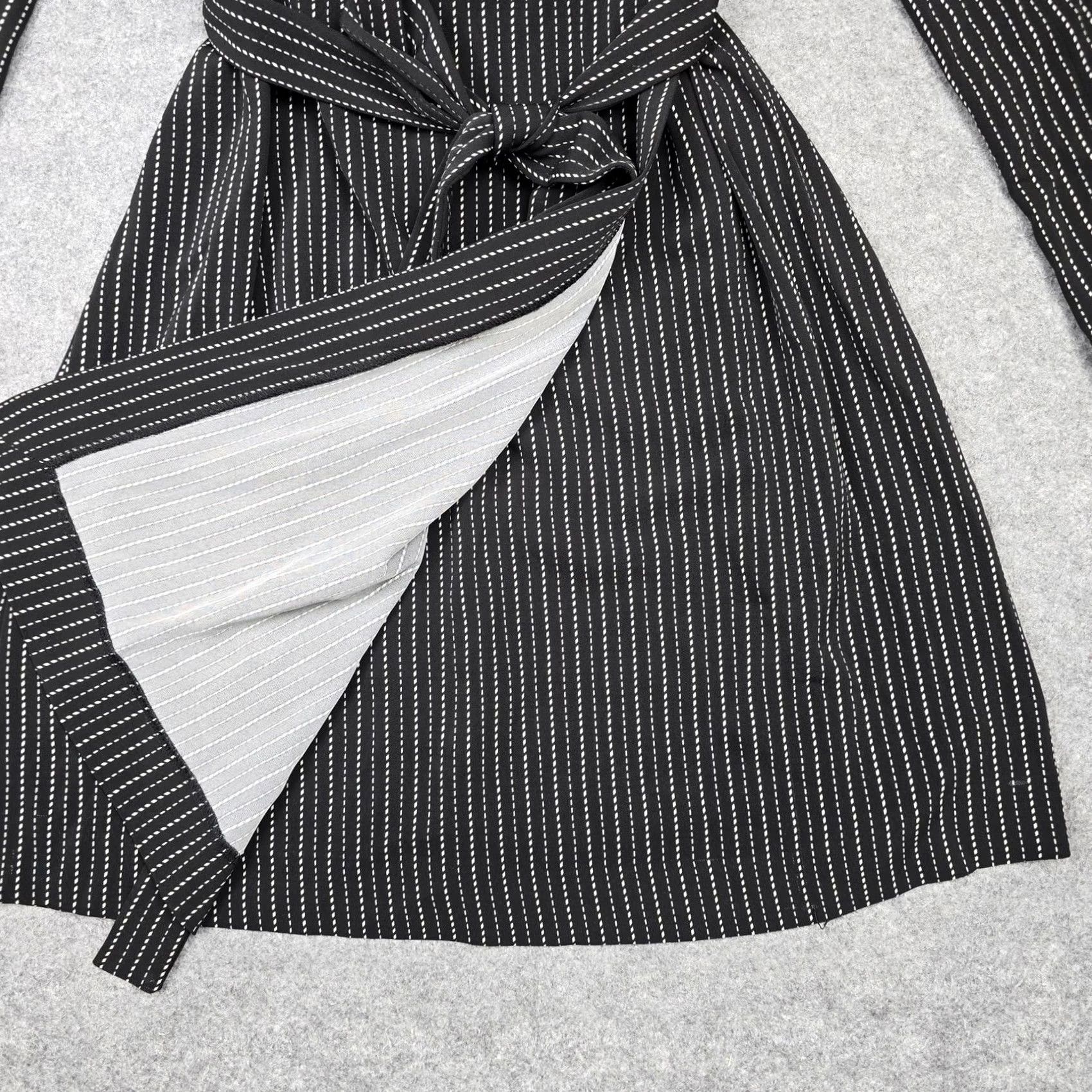 Tommy Hilfiger Tommy Hilfiger Dress Womens Black Stripe Wrap Sheath Belted Long Sleeve Work 10 Size L / US 10 / IT 46 - 3 Thumbnail