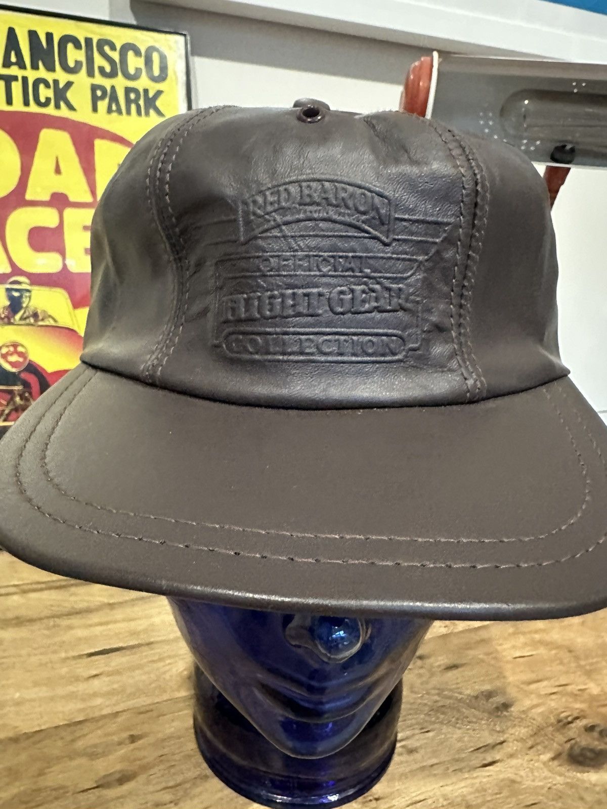 Vintage Vintage Red Baron Leather Hat Flight Gear Rare Strapback Size ONE SIZE - 2 Thumbnail