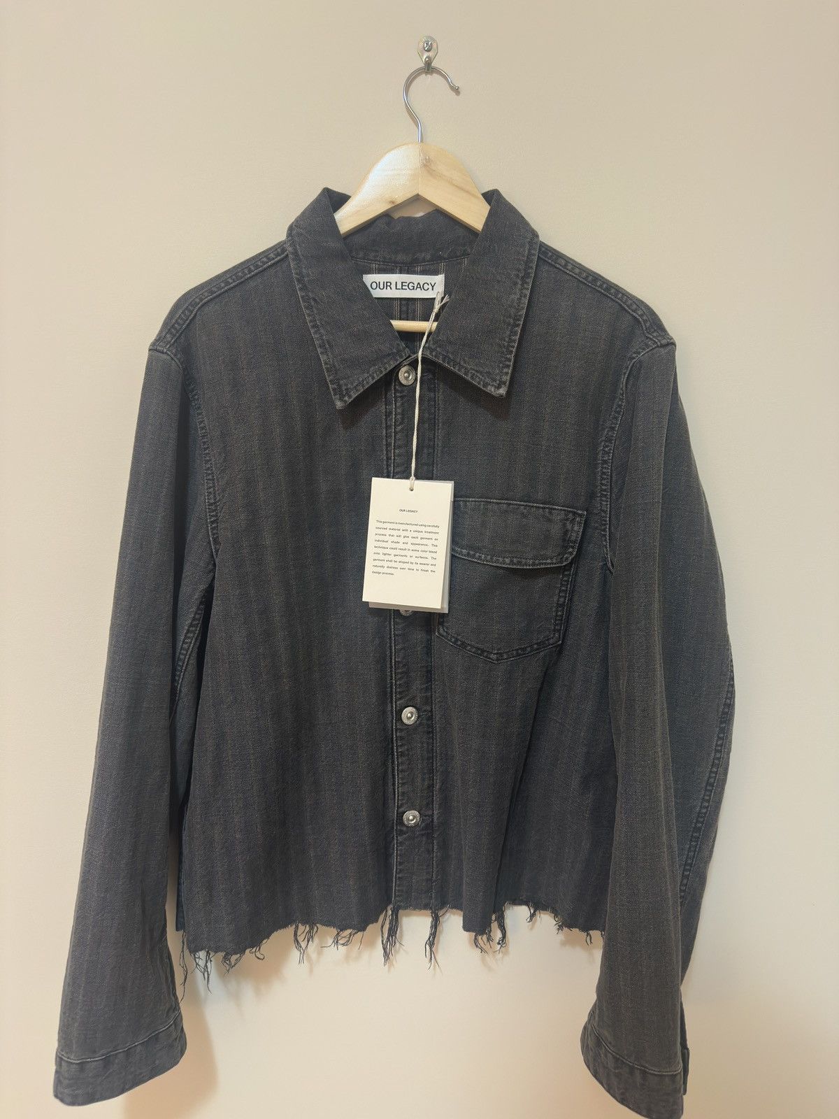 Our Legacy Cut Rebirth Jacket - Washed Grey Torino Stripe Size US M / EU 48-50 / 2 - 4 Thumbnail