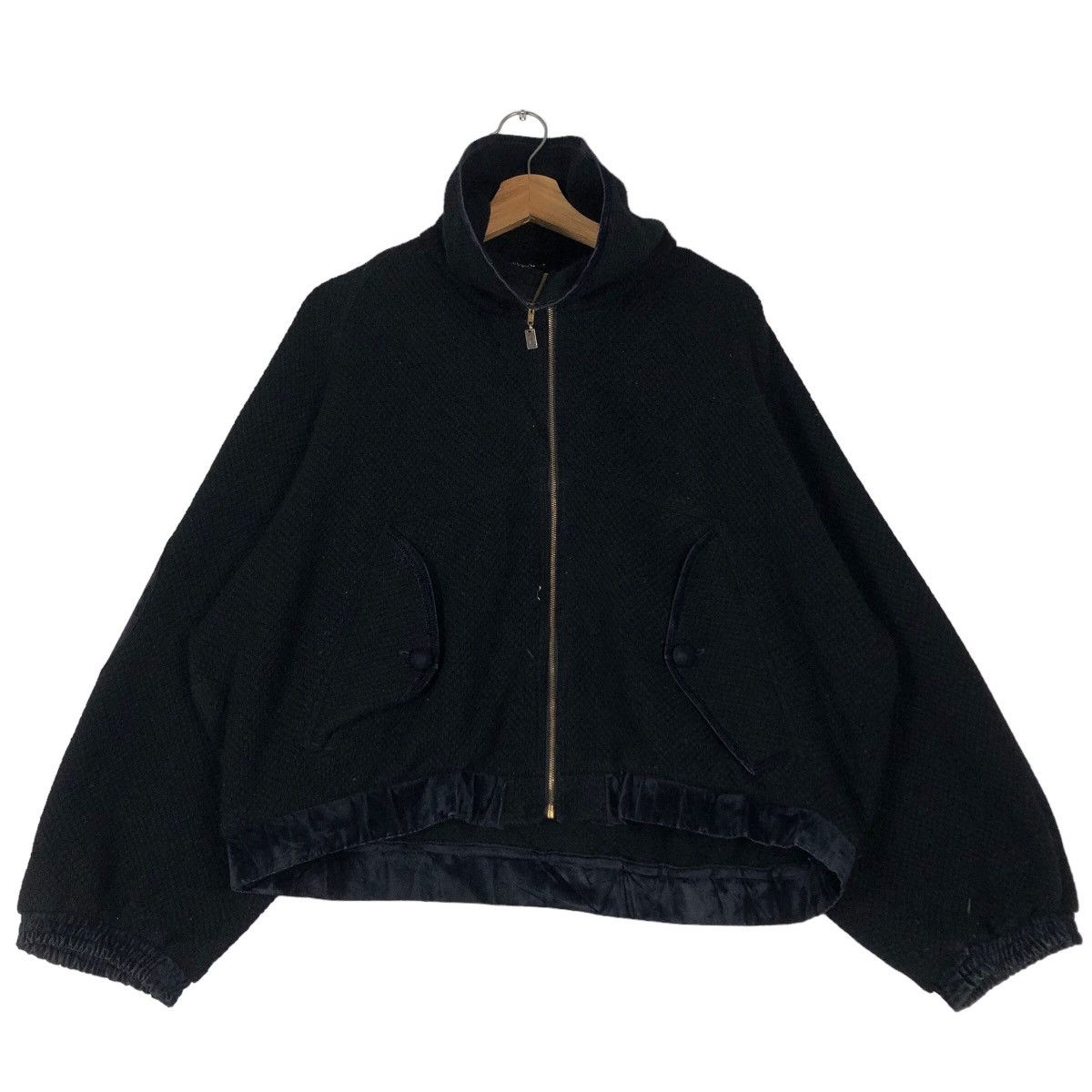 Japanese Brand 🔥Vintage Cropped Bomber Jacket Black Issey Miyake Japan Size US M / EU 48-50 / 2 - 1 Thumbnail