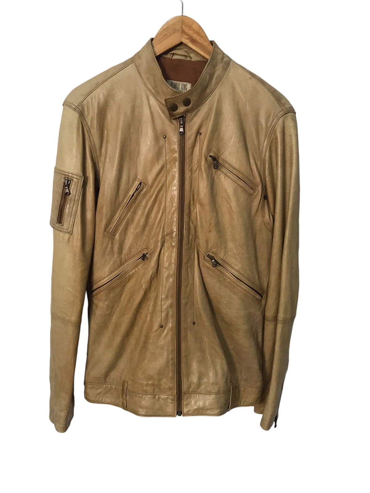 image of Pearly King Brown Leather Jacket, Men's (Size Medium)
