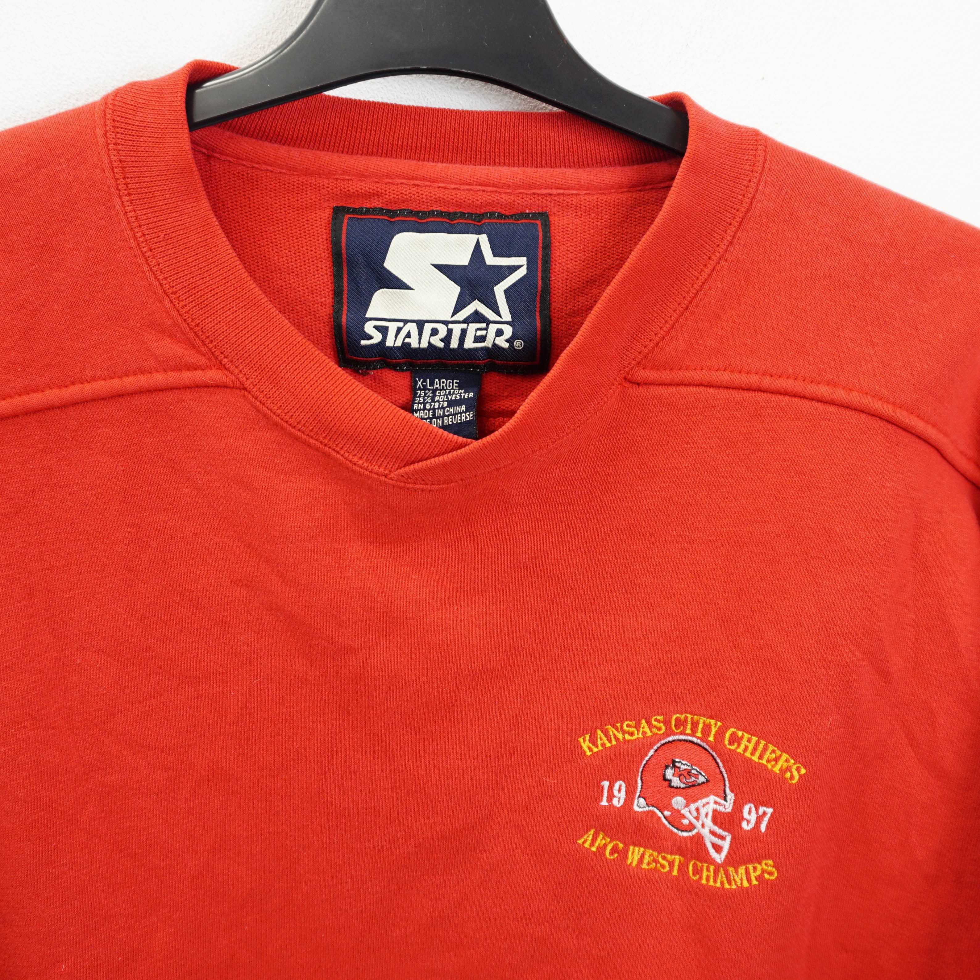 NFL × Starter × Vintage Starter NFL Kansas City Chiefs Archive Boxy Crewneck Size US XL / EU 56 / 4 - 3 Thumbnail
